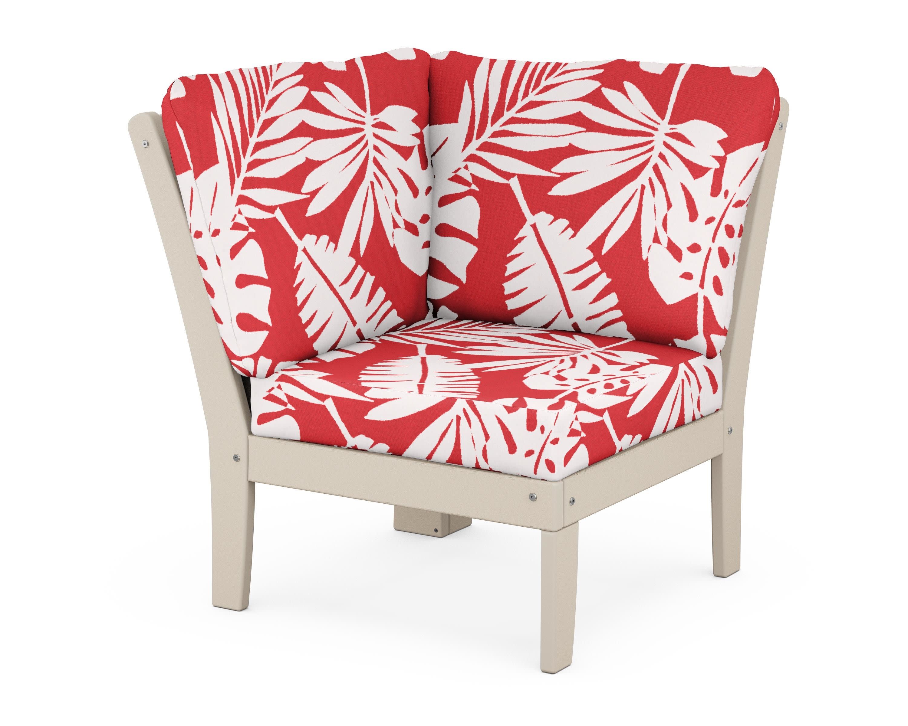 Yacht Club Modular Corner Chair in Sand Castle / Leaf Crimson