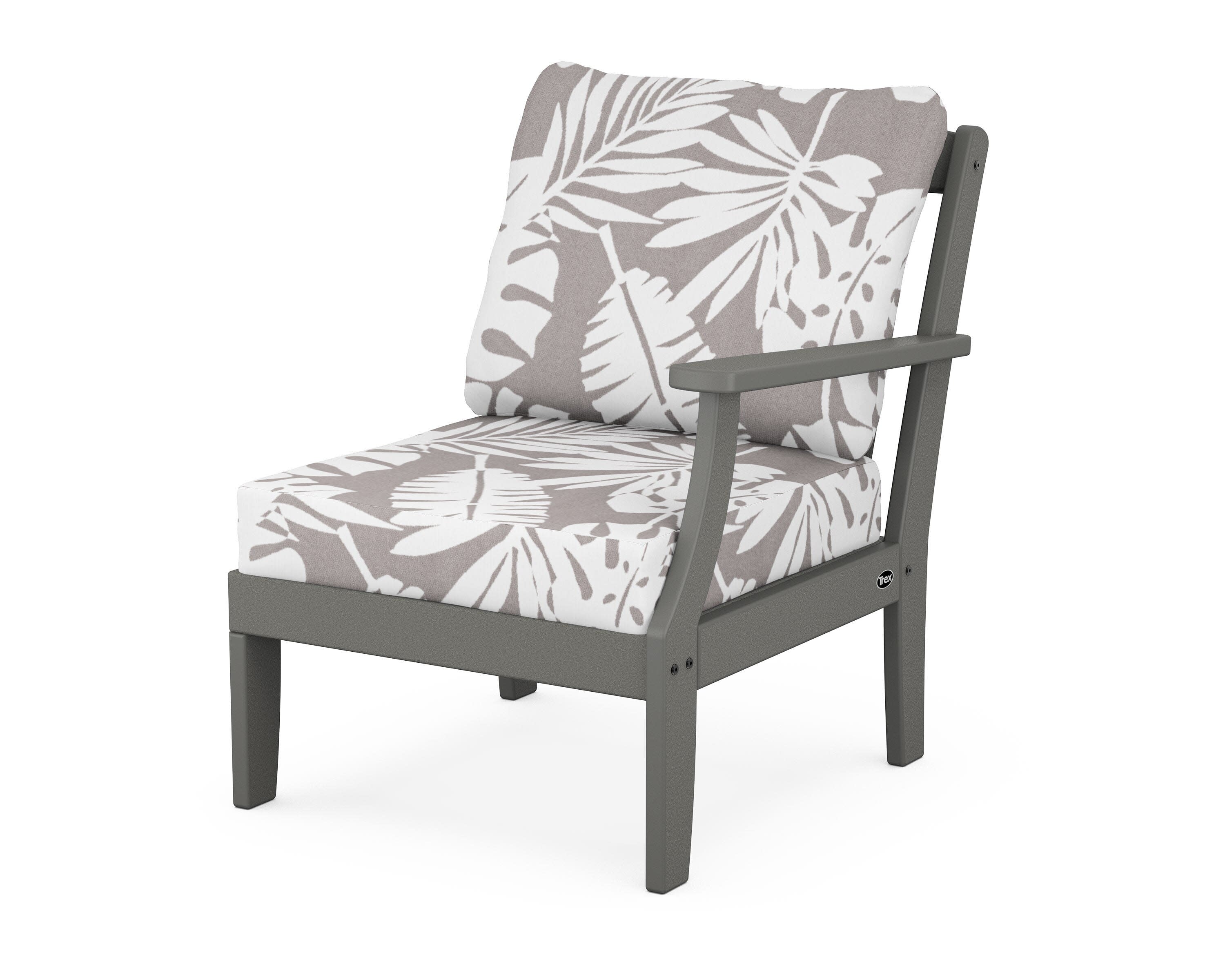 Yacht Club Modular Right Arm Chair in Stepping Stone / Leaf Grey Mist