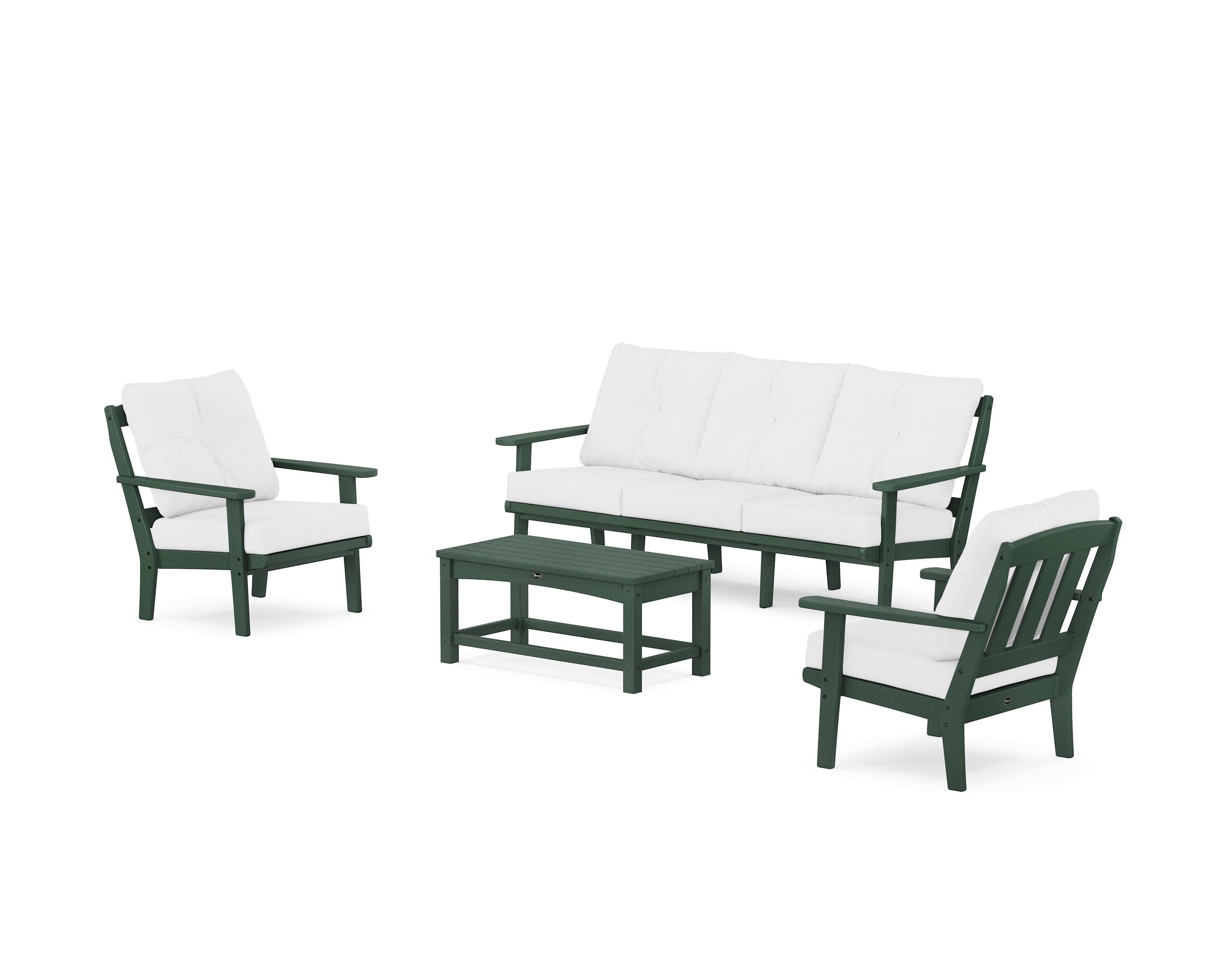 Cape Cod 4-Piece Deep Seating Set with Sofa in Rainforest Canopy / Natural
