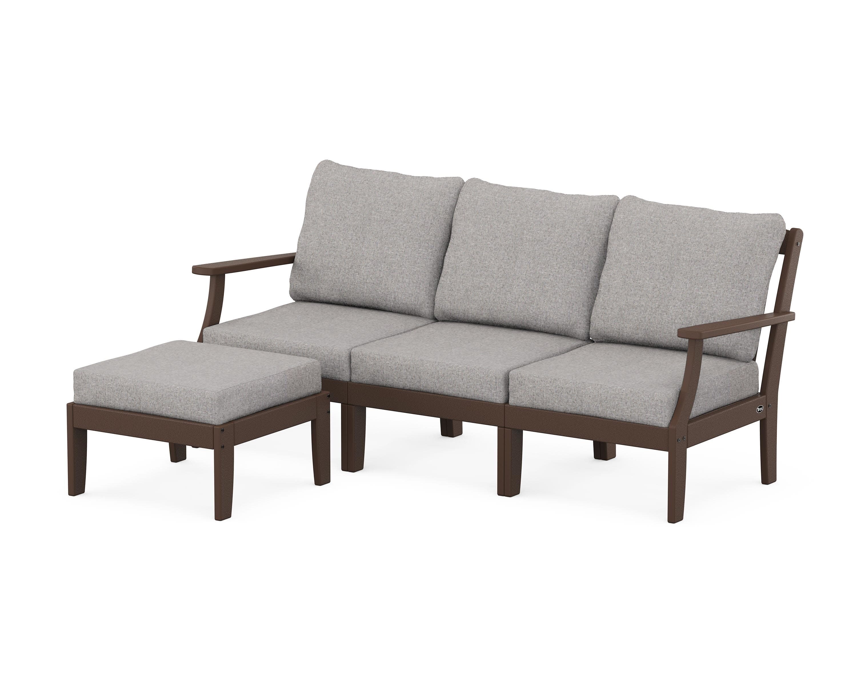 Yacht Club Modular 4-Piece Deep Seating Set with Ottoman in Vintage Lantern / Grey Mist