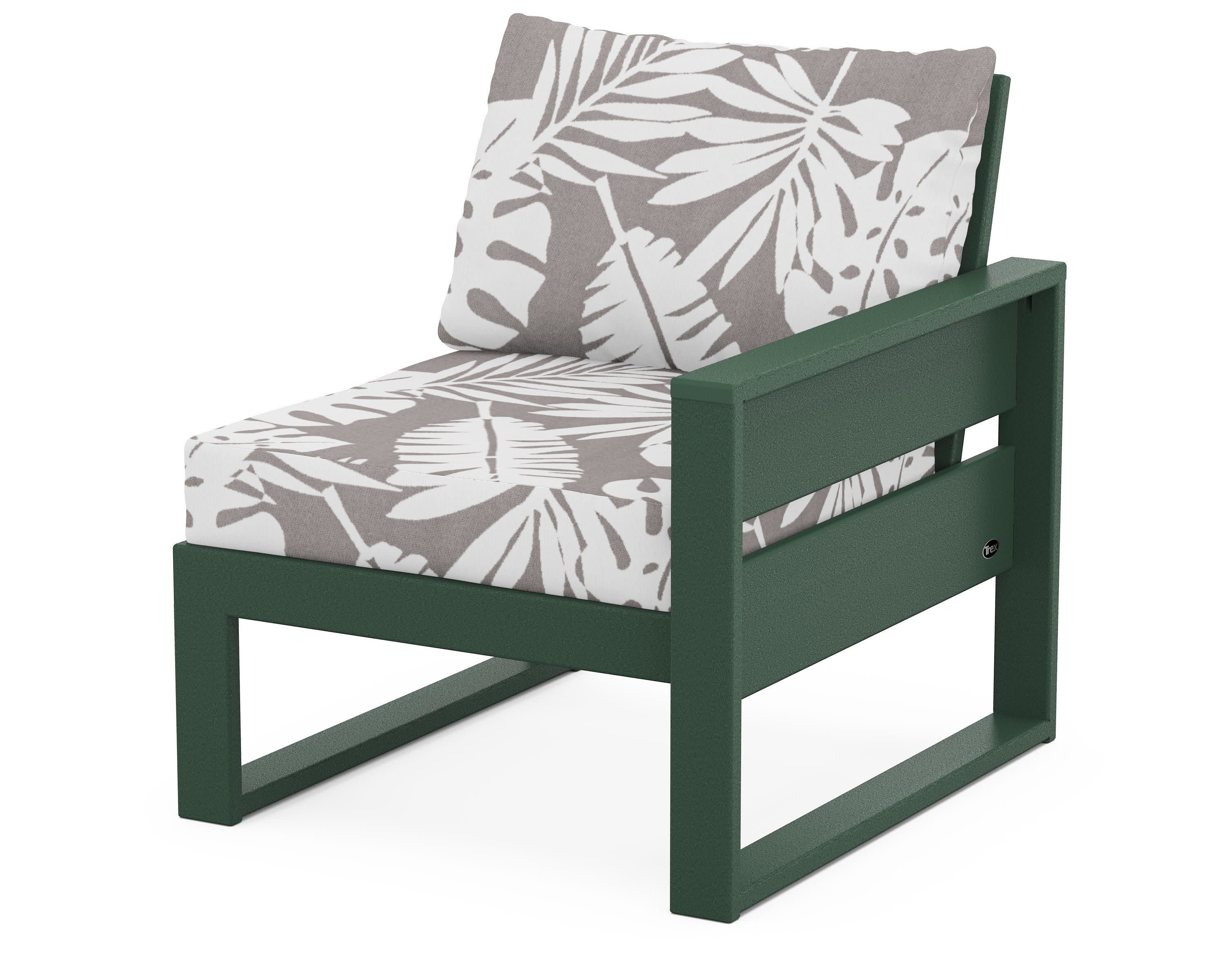 Eastport Modular Right Arm Chair in Rainforest Canopy / Leaf Grey Mist