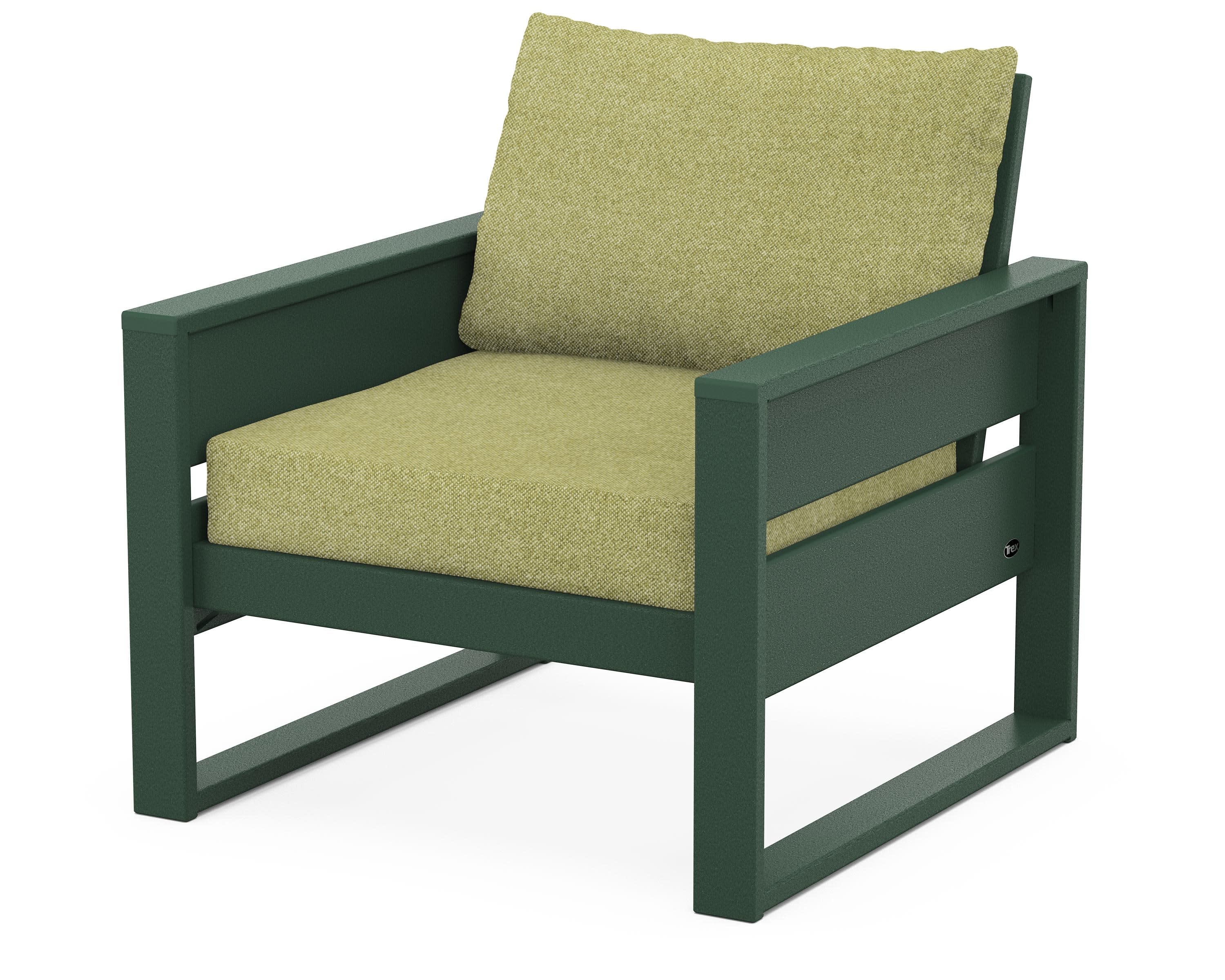 Eastport Club Chair in Rainforest Canopy / Chartreuse Boucle