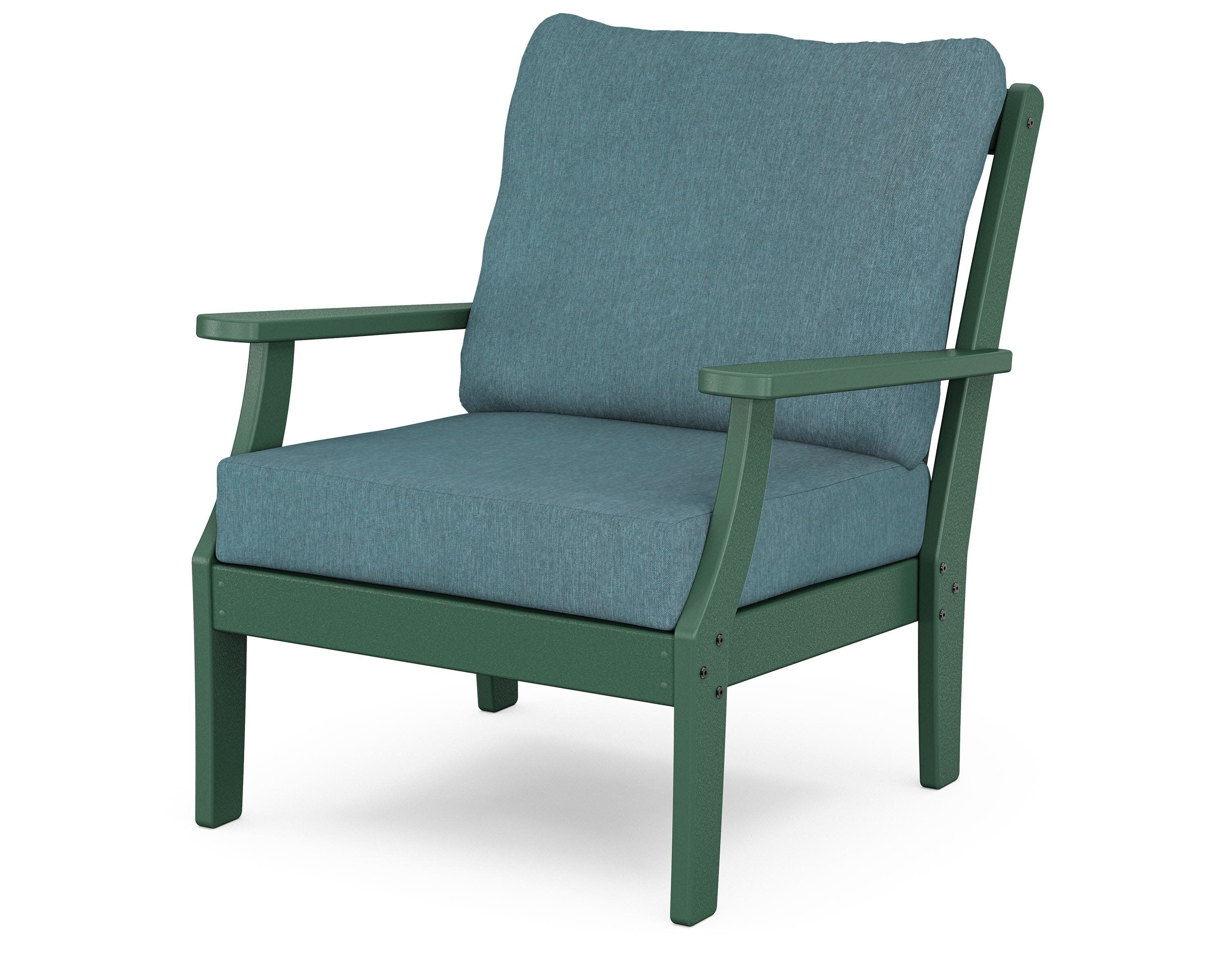 Yacht Club Deep Seating Chair in Rainforest Canopy / Ocean Teal