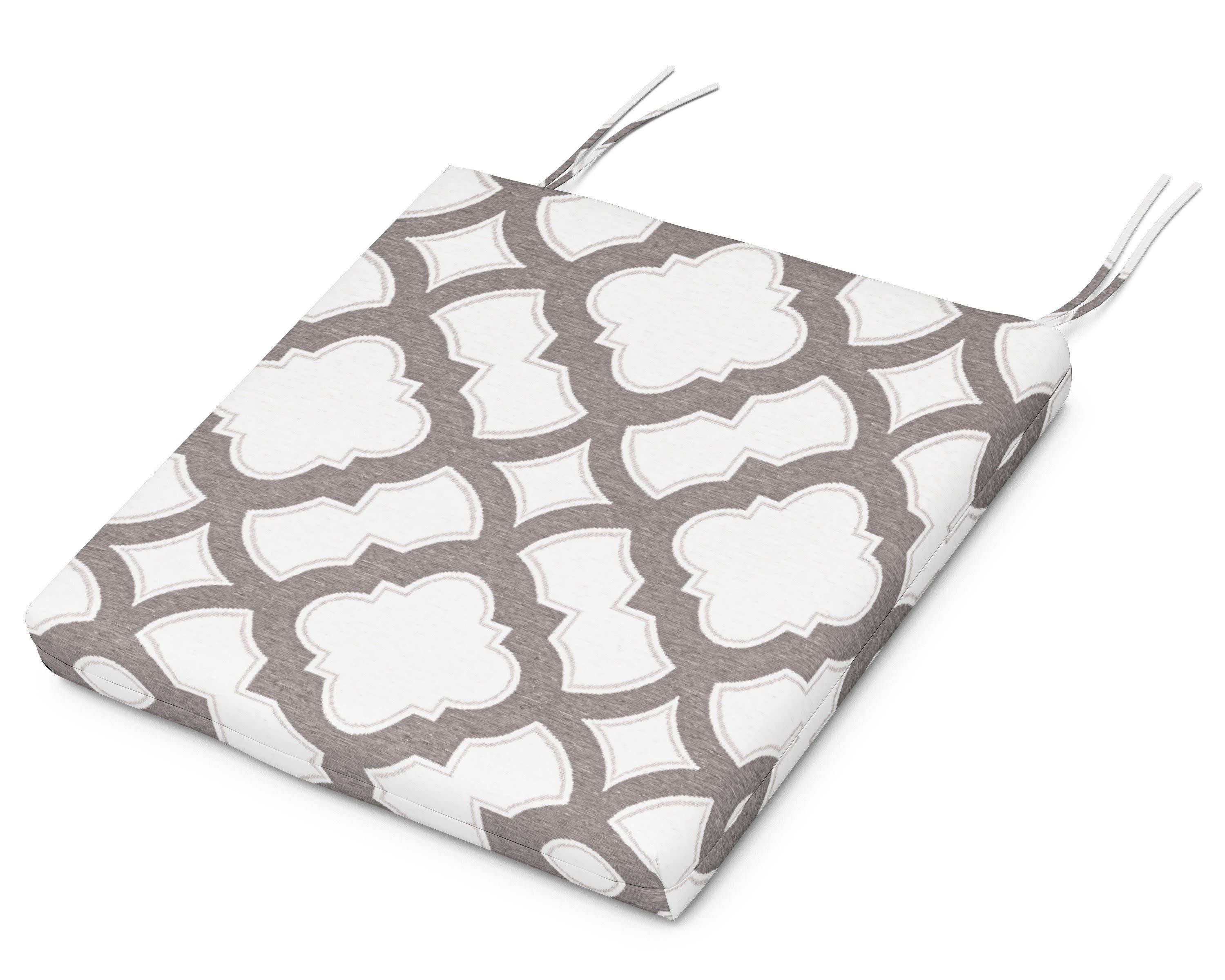 Seat Cushion - 16.5"D x 17.5"W x 2.5"H in Trellis Grey Mist