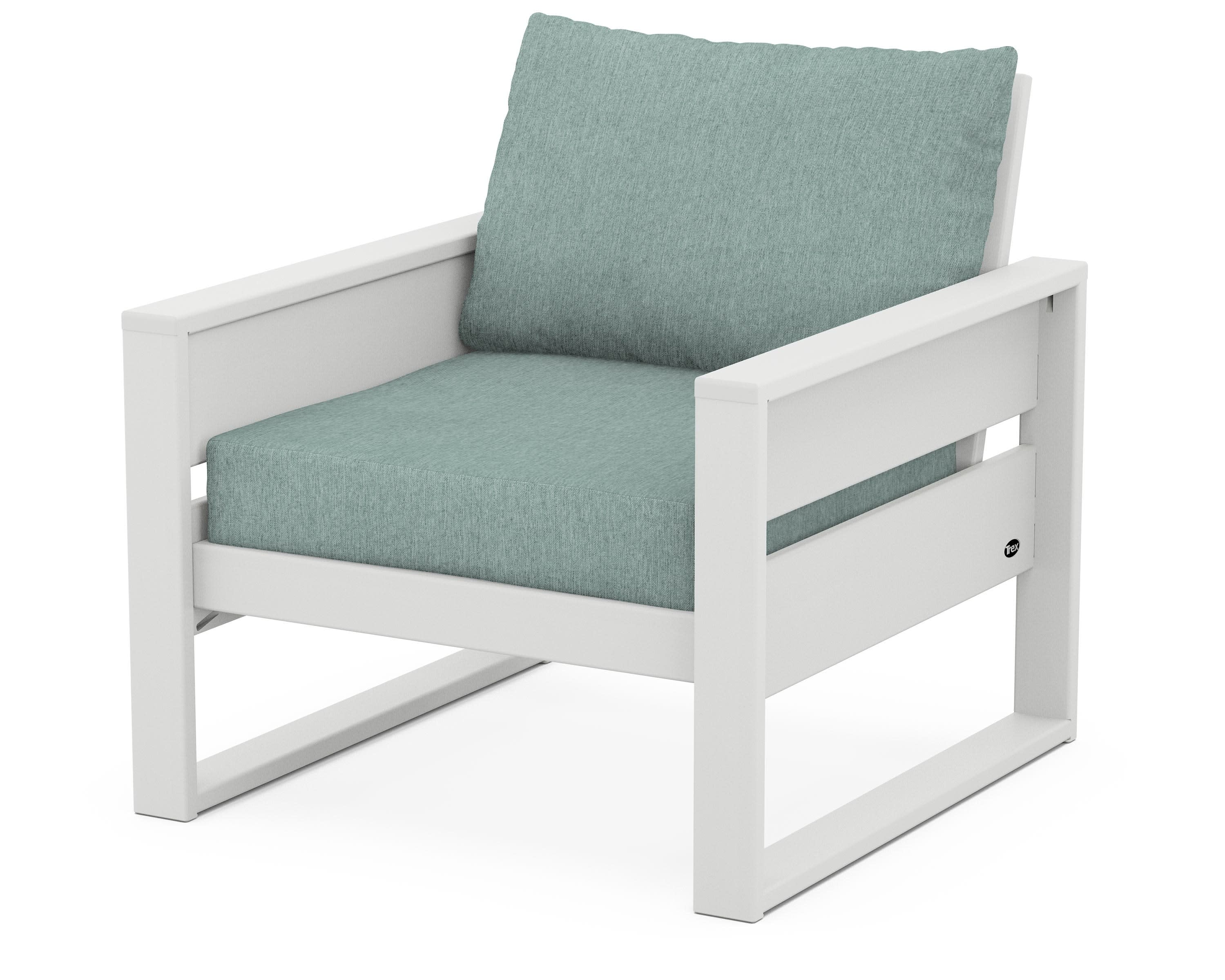 Eastport Club Chair in Classic White / Glacier Spa