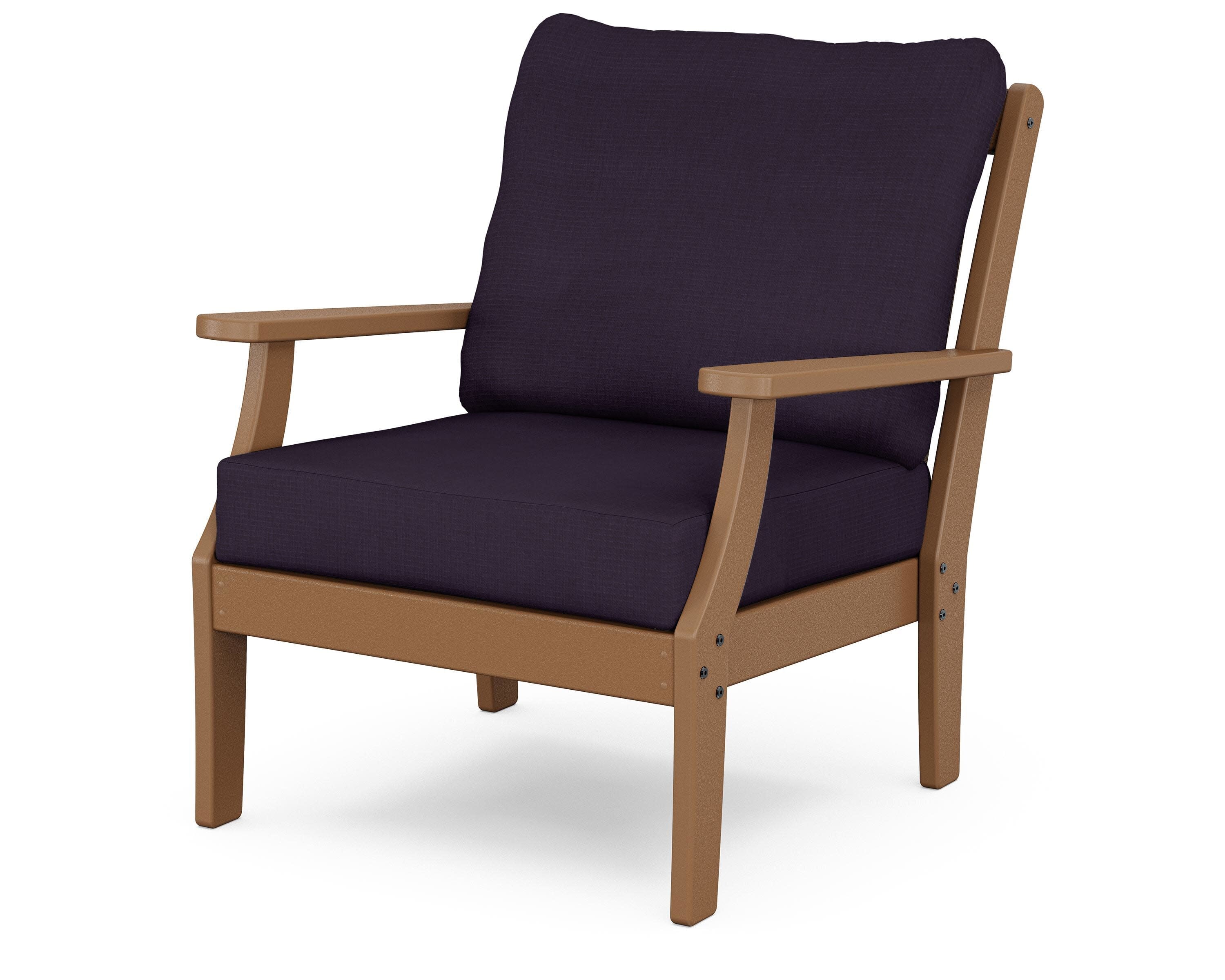Yacht Club Deep Seating Chair in Tree House / Navy Linen