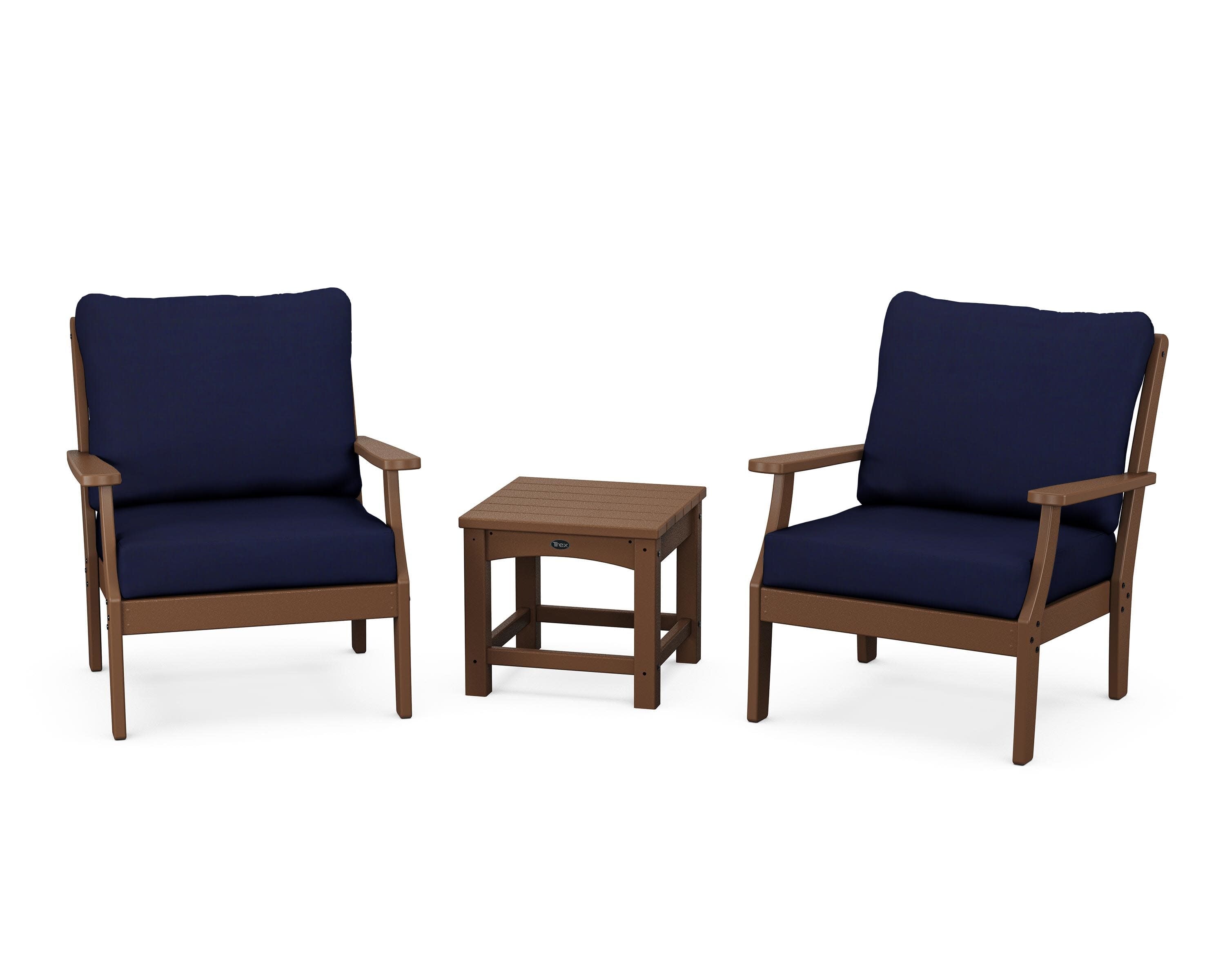 Yacht Club 3-Piece Deep Seating Set in Tree House / Navy