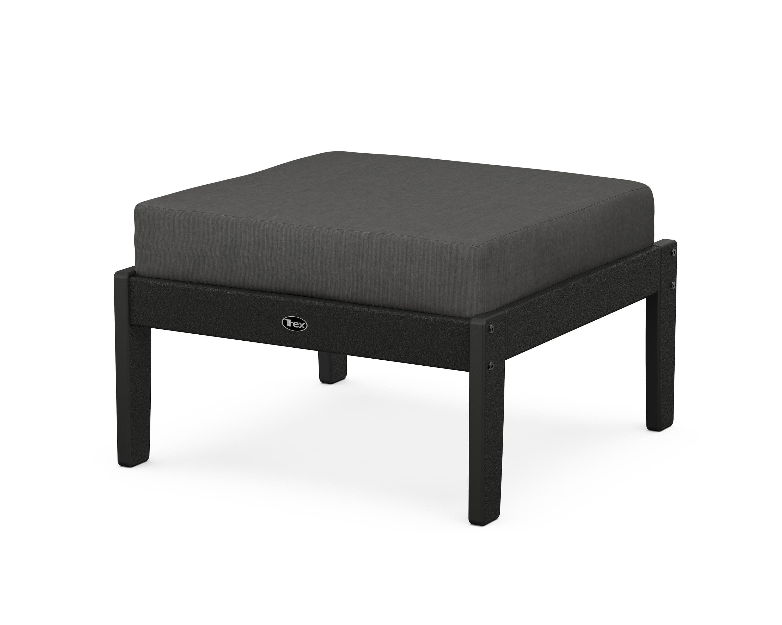 Yacht Club Deep Seating Ottoman in Charcoal Black / Spectrum Carbon