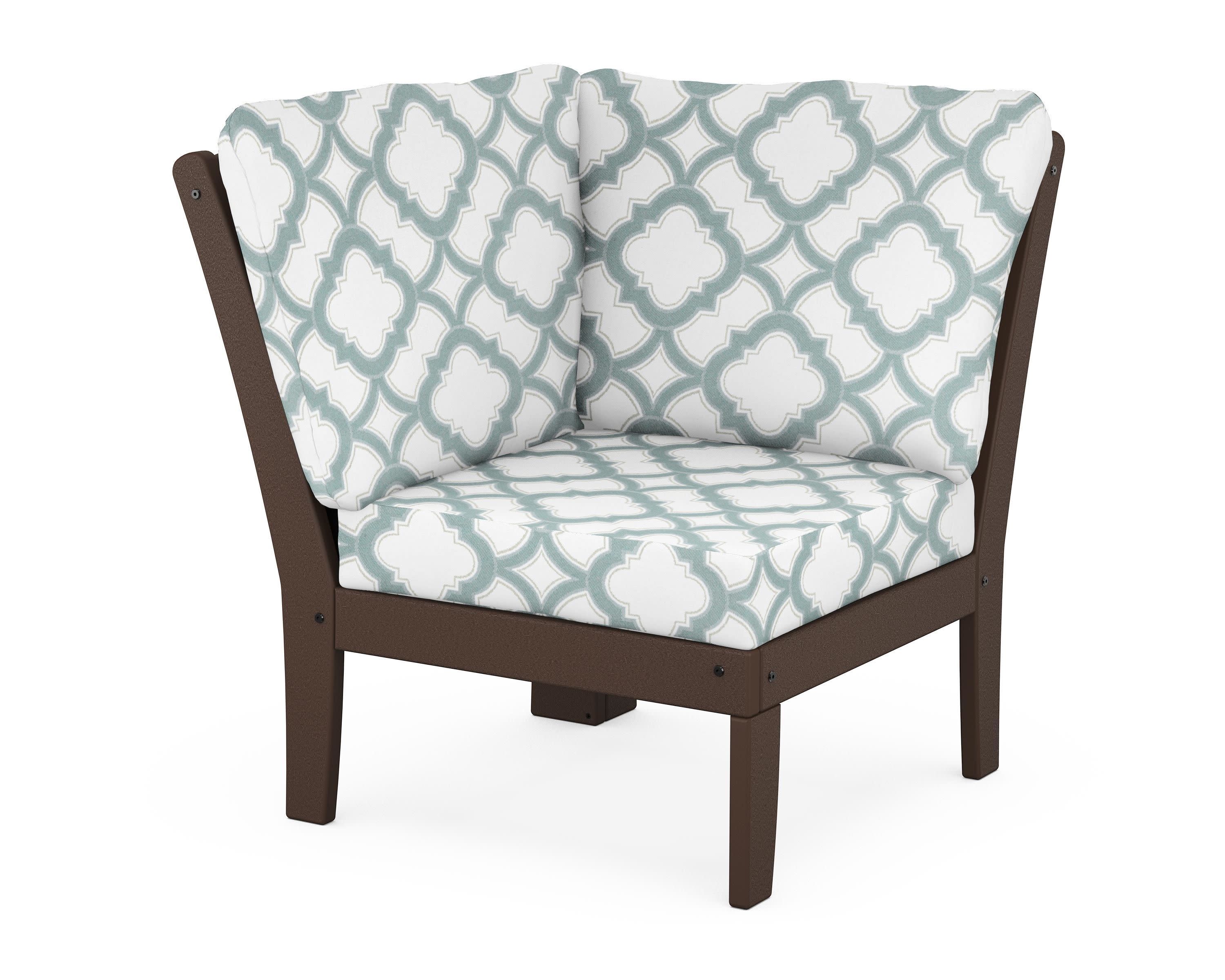 Yacht Club Modular Corner Chair in Vintage Lantern / Trellis Glacier Spa