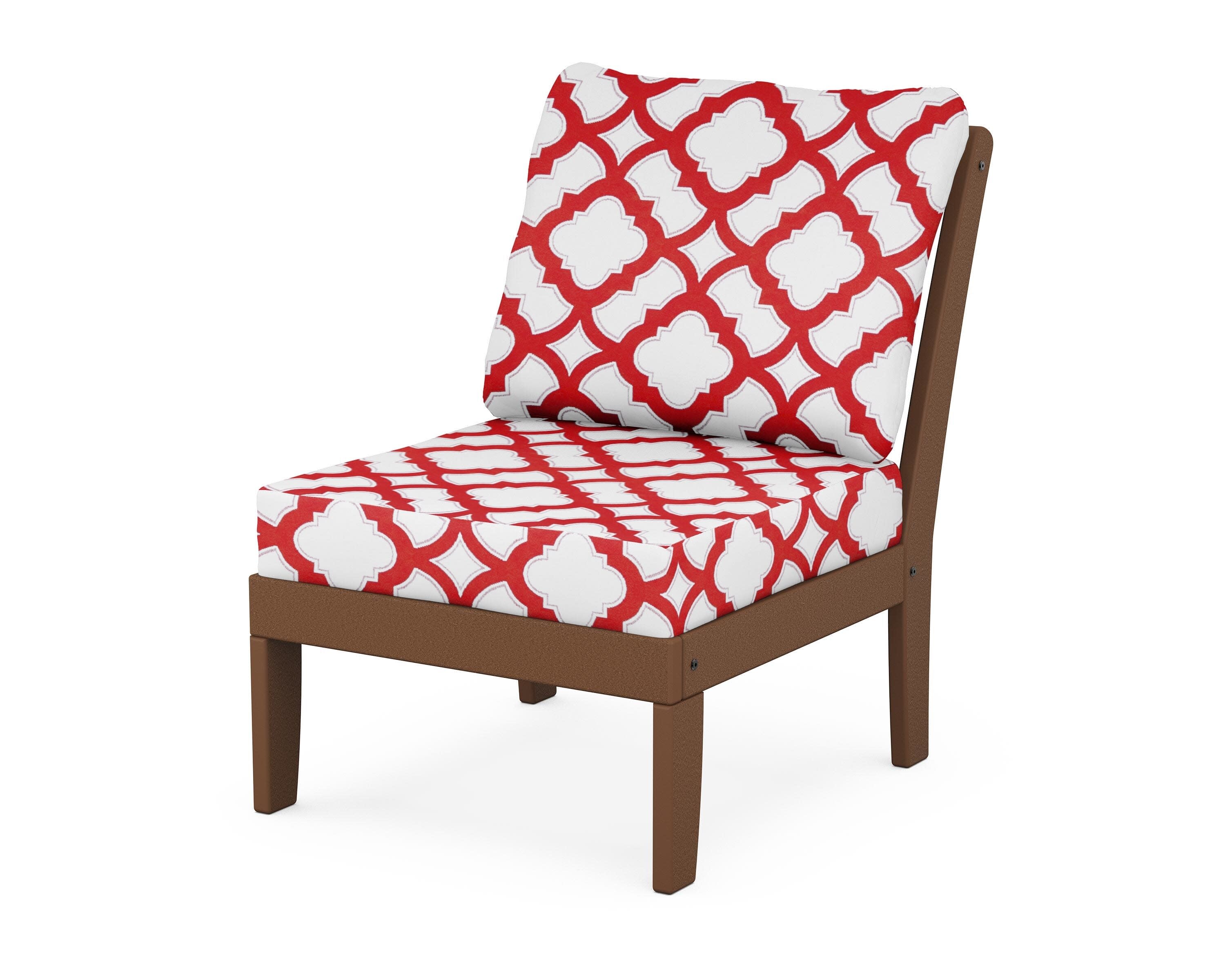 Yacht Club Modular Armless Chair in Tree House / Trellis Crimson