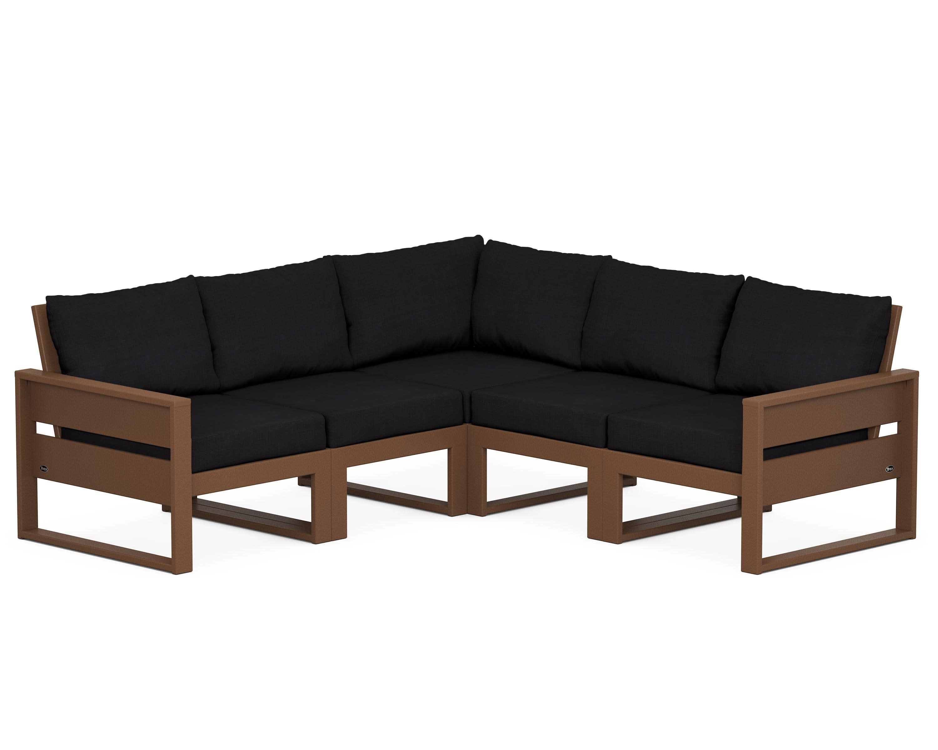 Eastport 5-Piece Sectional in Tree House / Midnight Linen