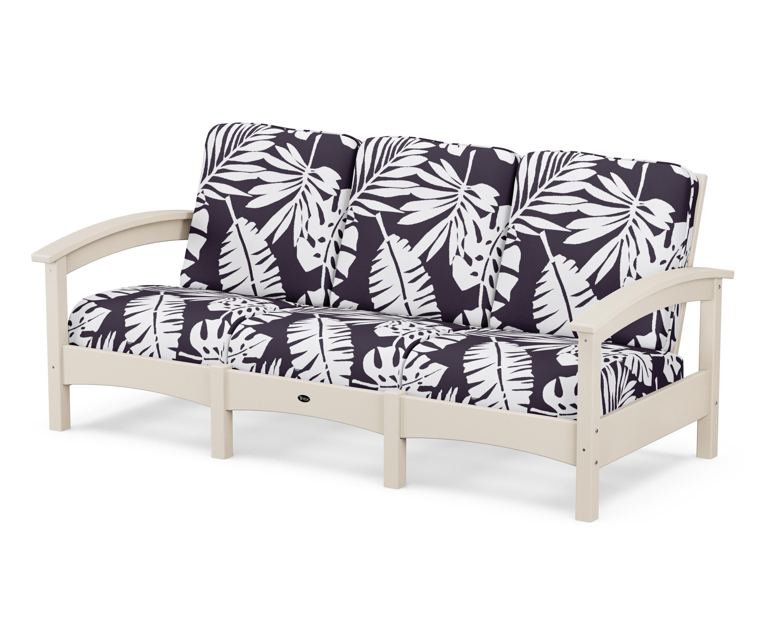 Rockport Club Sofa in Sand Castle / Leaf Navy