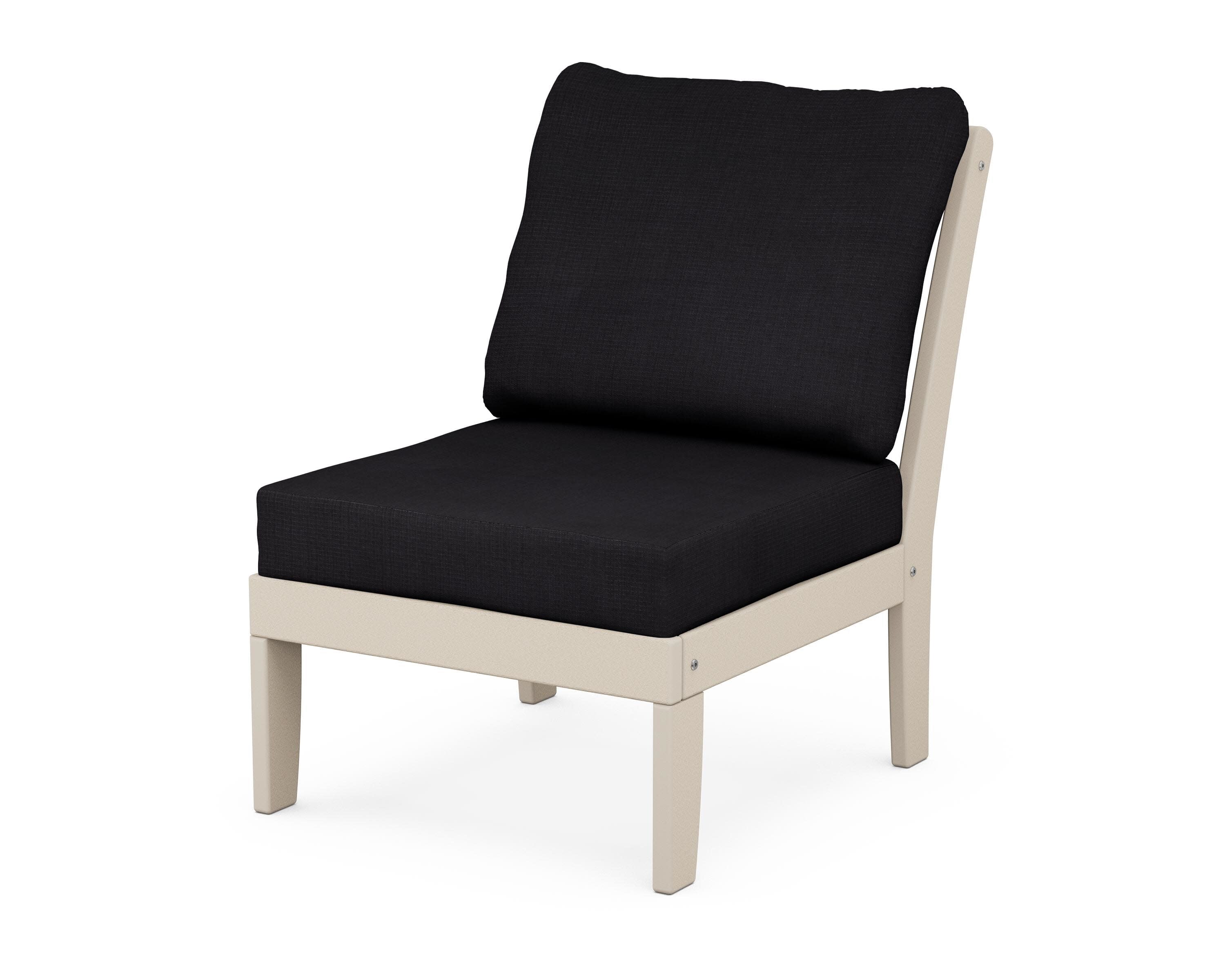 Yacht Club Modular Armless Chair in Sand Castle / Midnight Linen