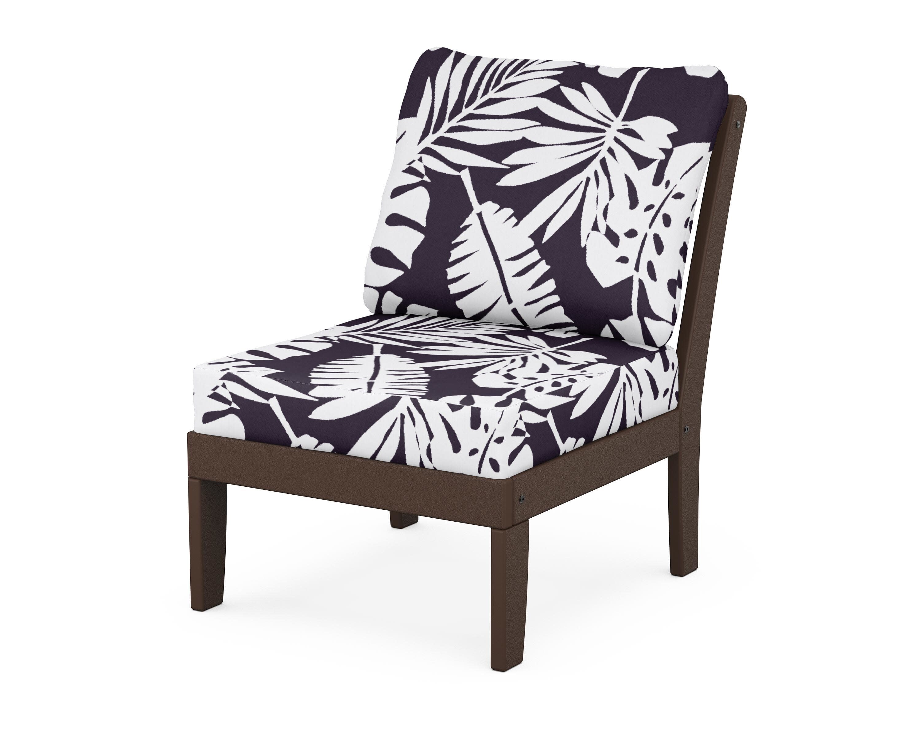 Yacht Club Modular Armless Chair in Vintage Lantern / Leaf Navy