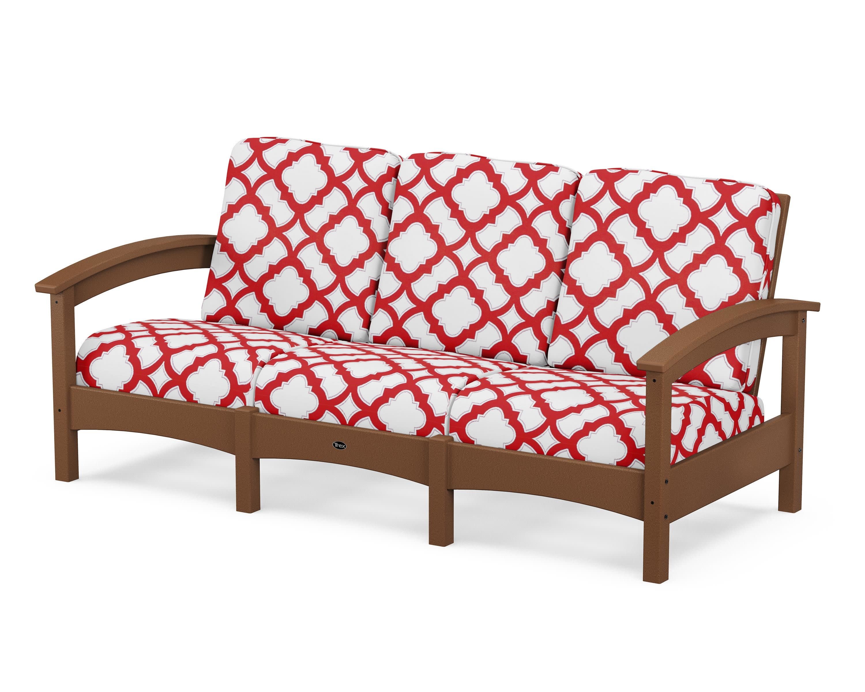 Rockport Club Sofa in Tree House / Trellis Crimson