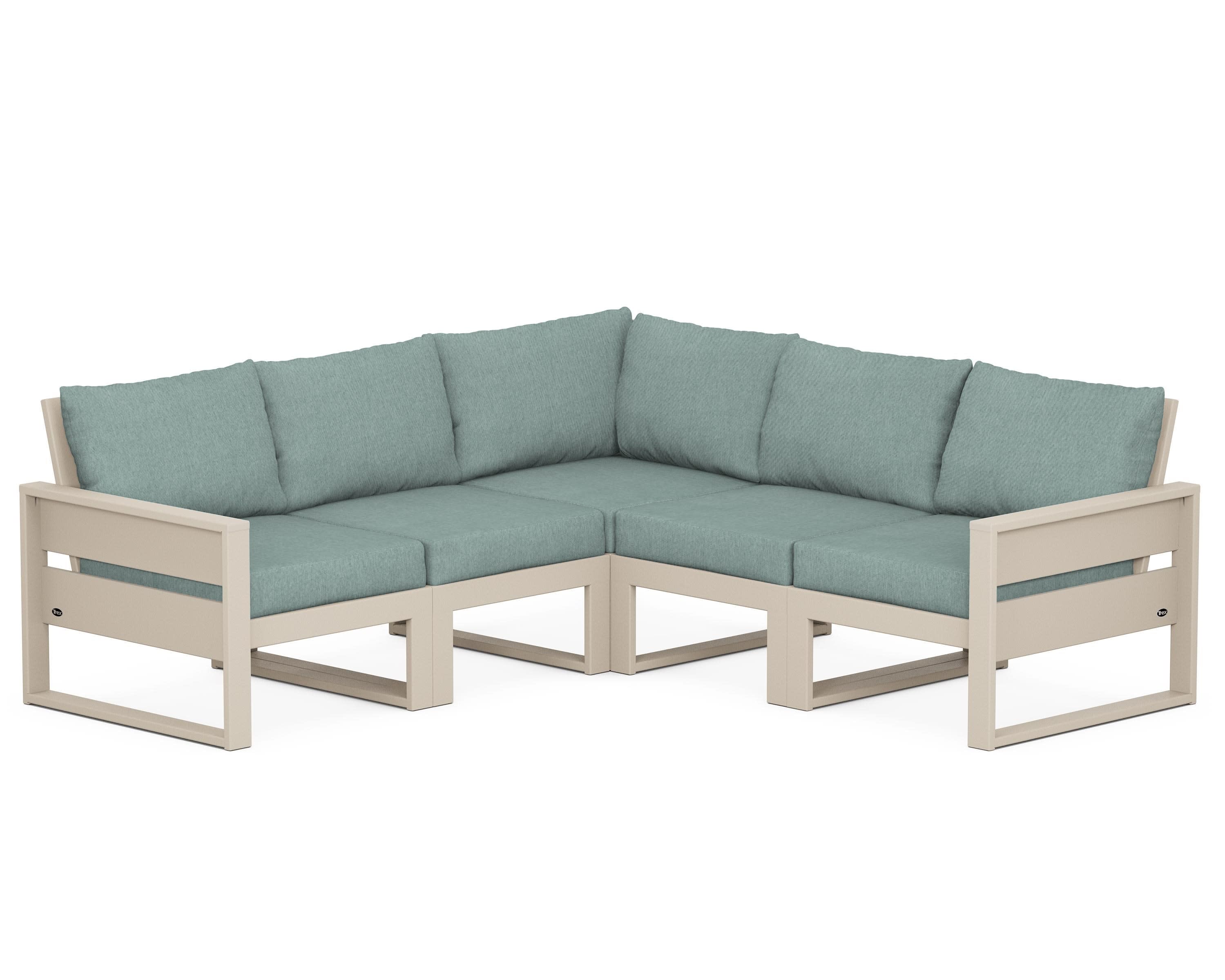Eastport 5-Piece Sectional in Sand Castle / Glacier Spa