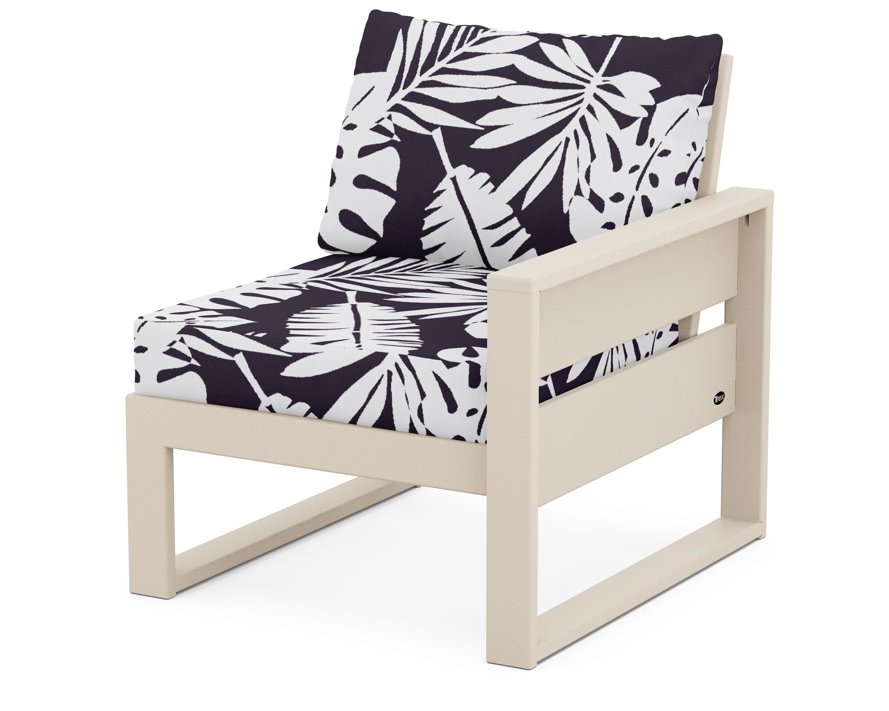 Eastport Modular Right Arm Chair in Sand Castle / Leaf Navy