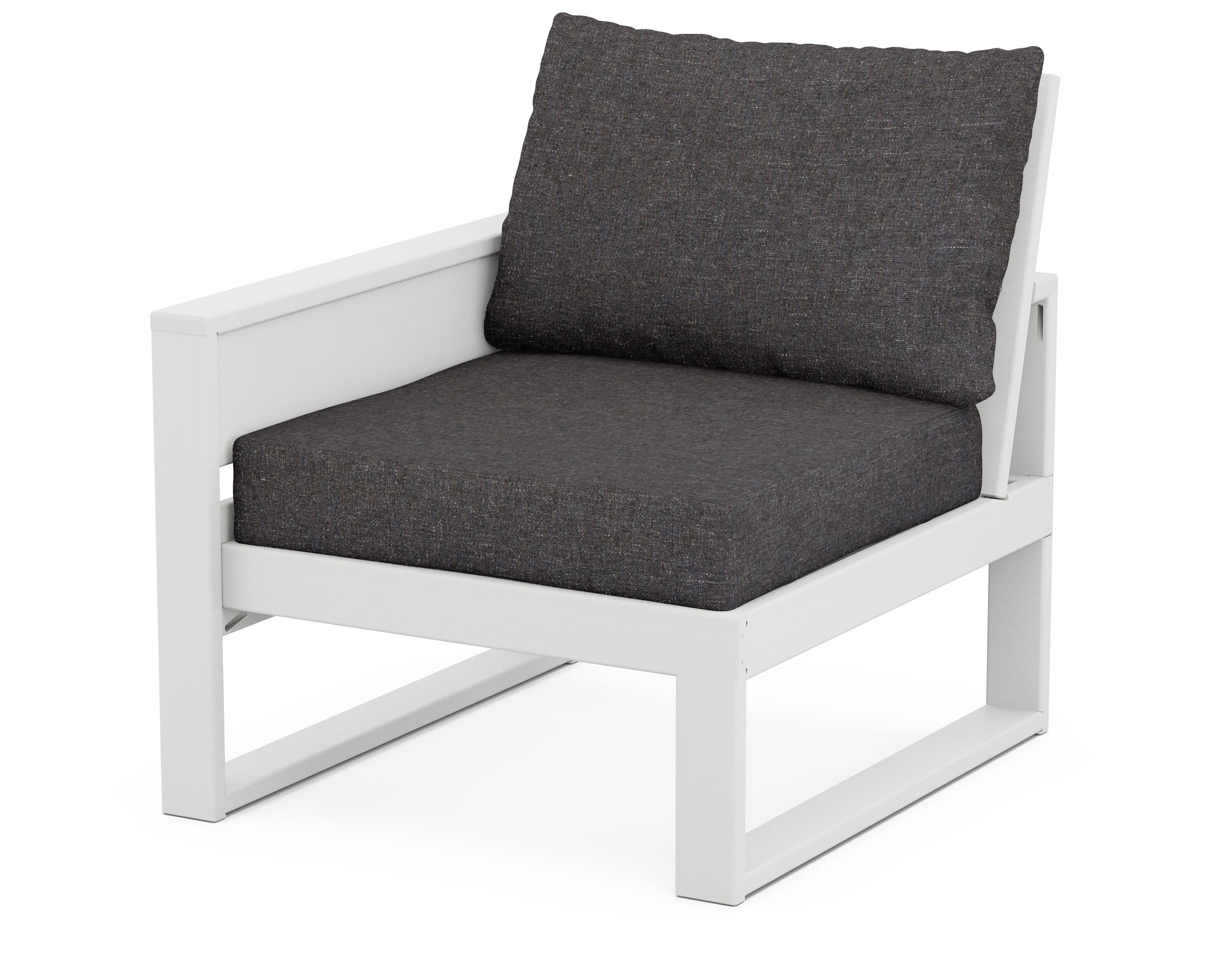Eastport Modular Left Arm Chair in Classic White / Ash Charcoal