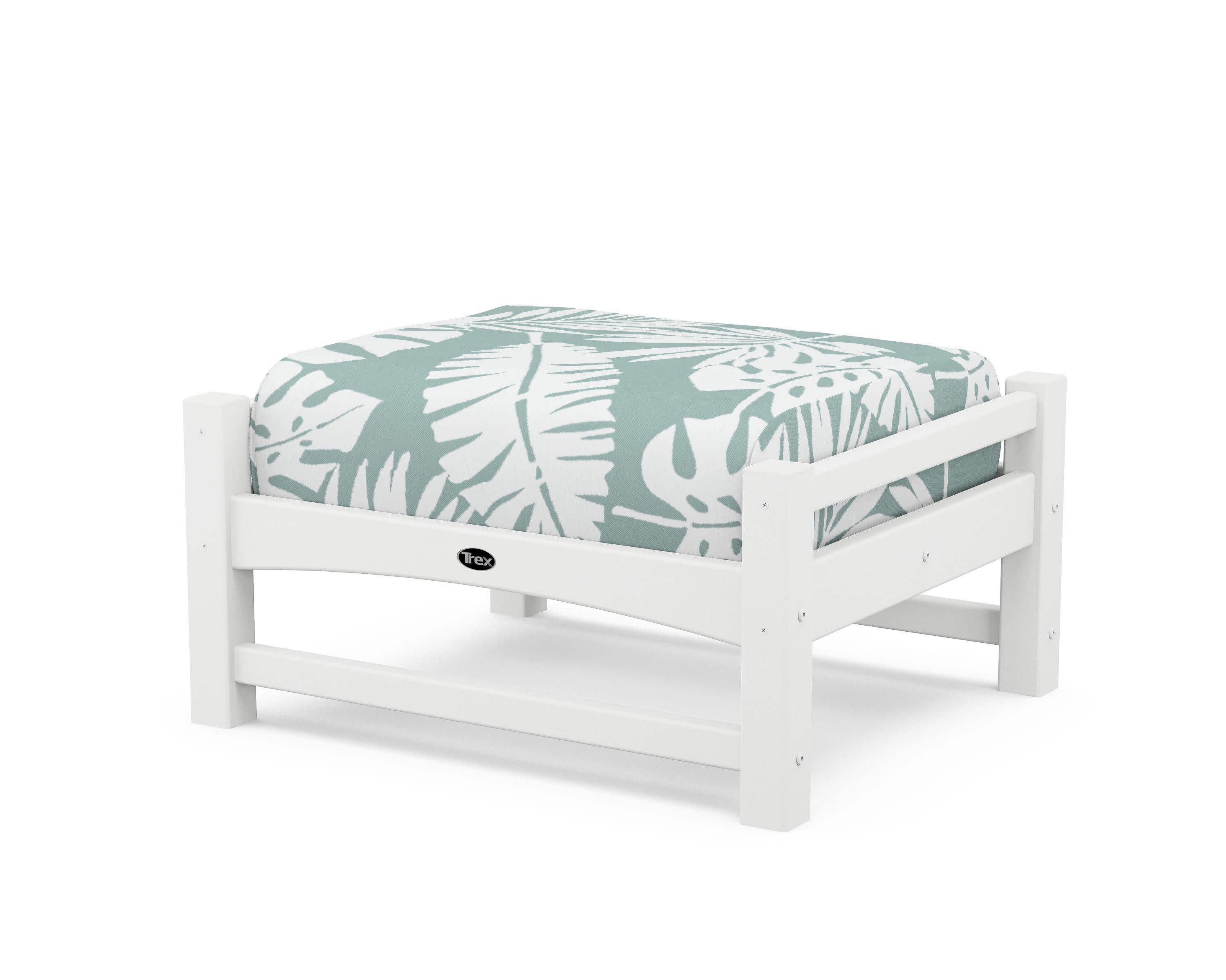 Rockport Club Ottoman in Classic White / Leaf Glacier Spa