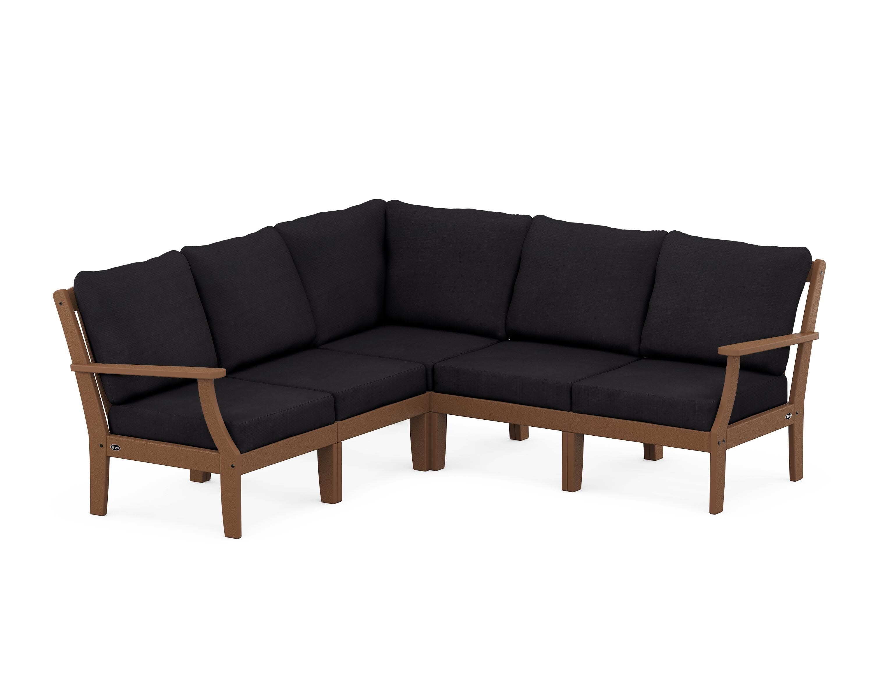 Yacht Club Modular 5-Piece Deep Seating Set in Tree House / Midnight Linen