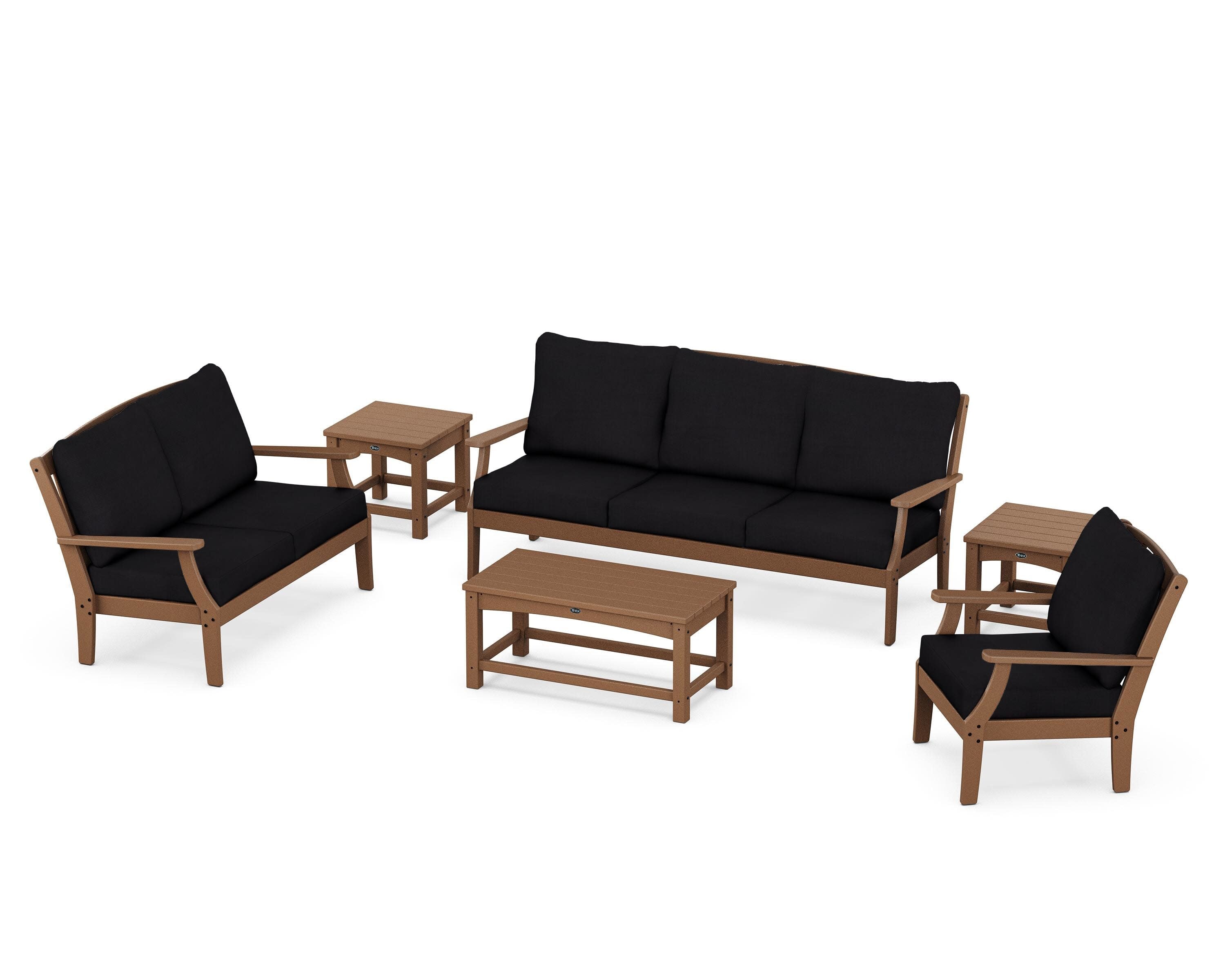 Yacht Club 6-Piece Deep Seating Set in Tree House / Midnight Linen