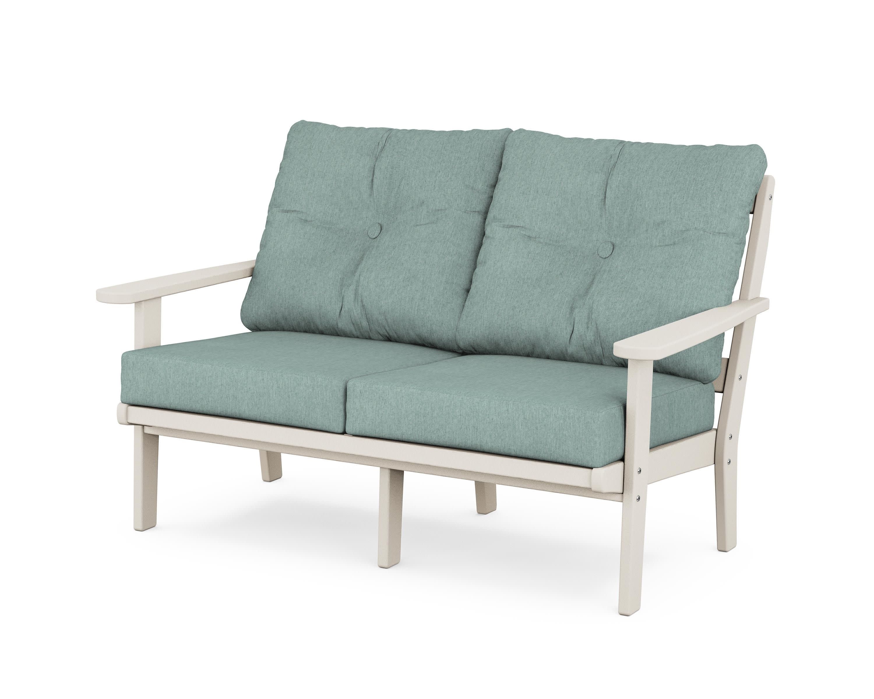 Cape Cod Deep Seating Loveseat in Sand Castle / Glacier Spa