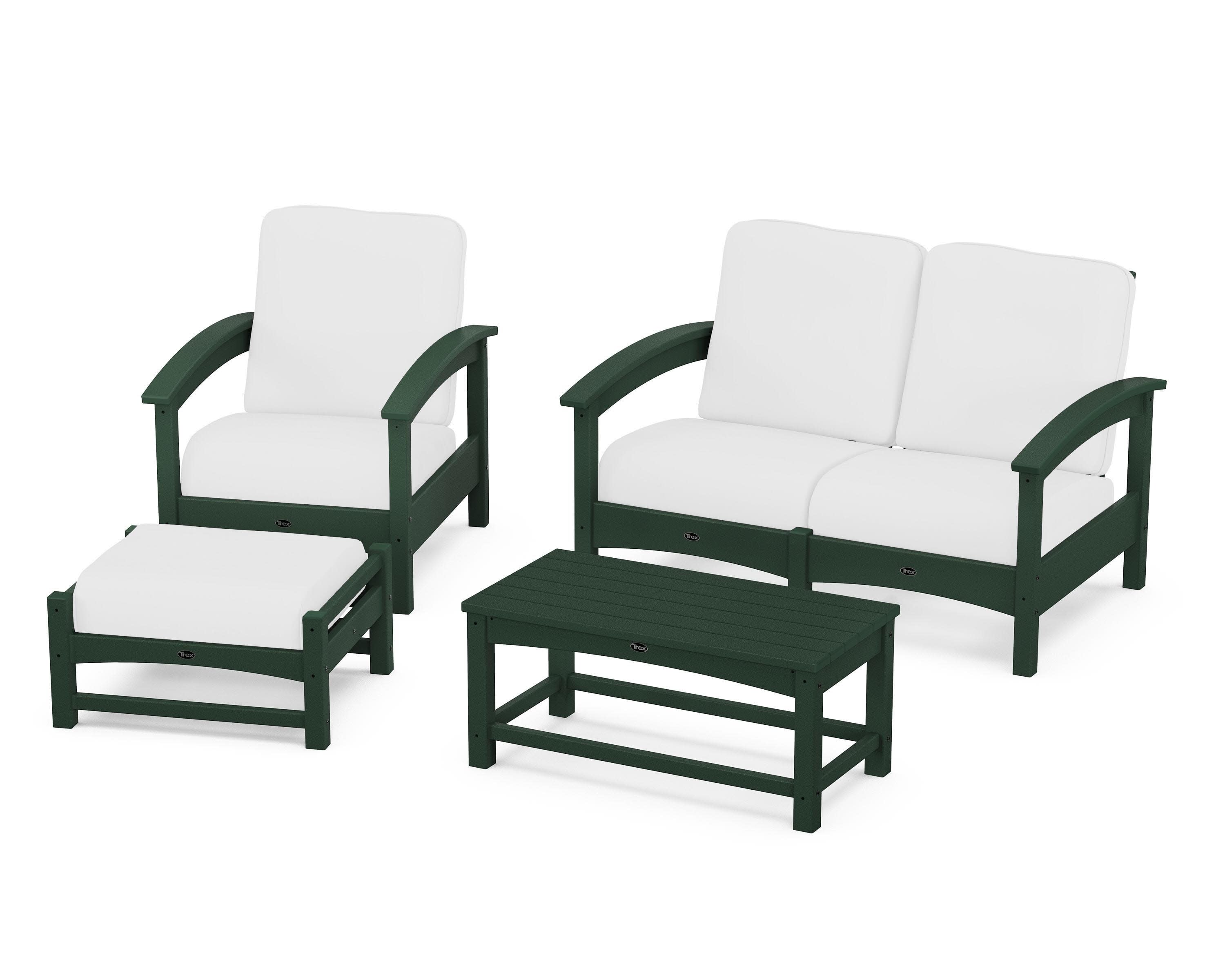 Rockport 4-Piece Deep Seating Conversation Group in Rainforest Canopy / Natural
