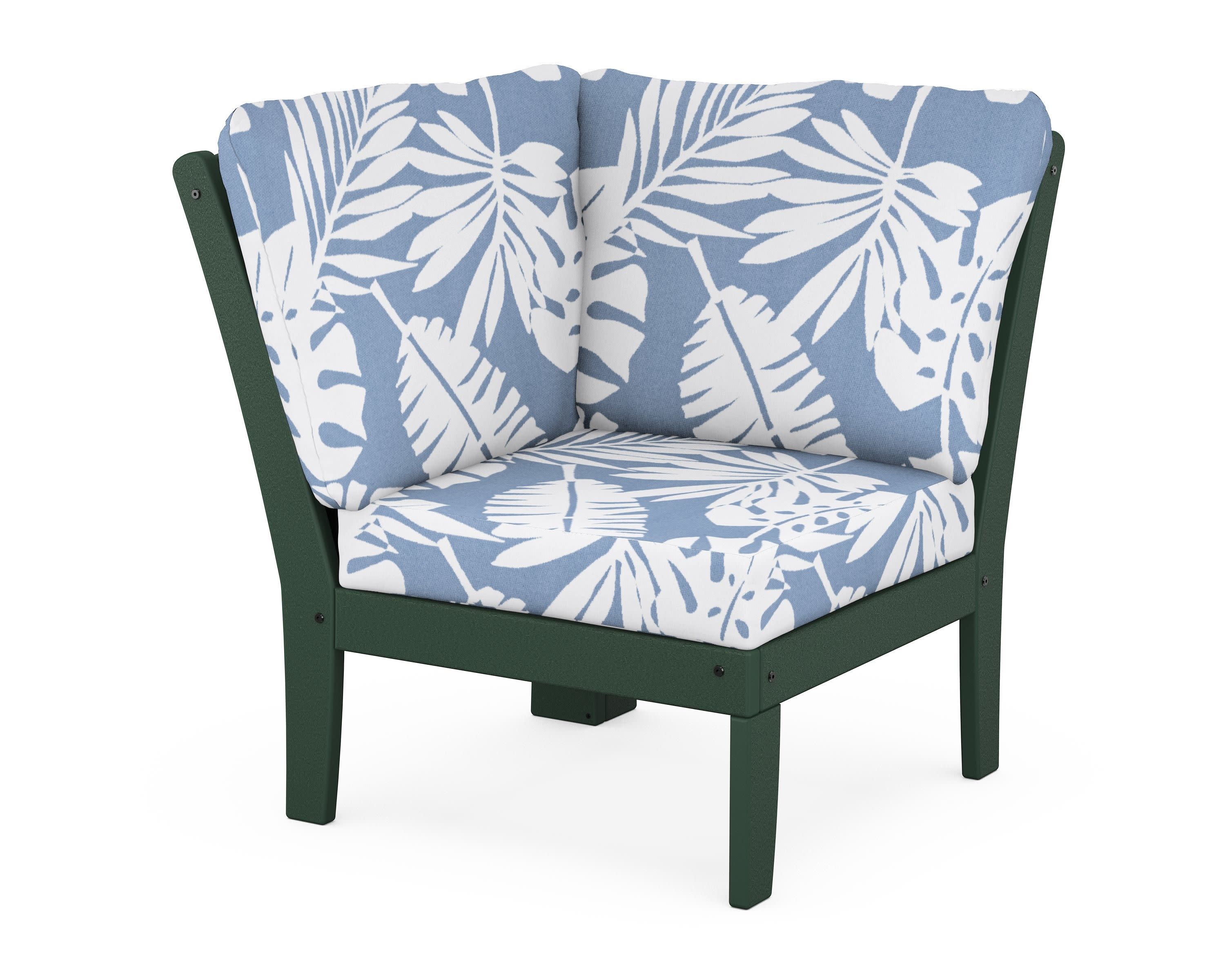 Yacht Club Modular Corner Chair in Rainforest Canopy / Leaf Sky Blue