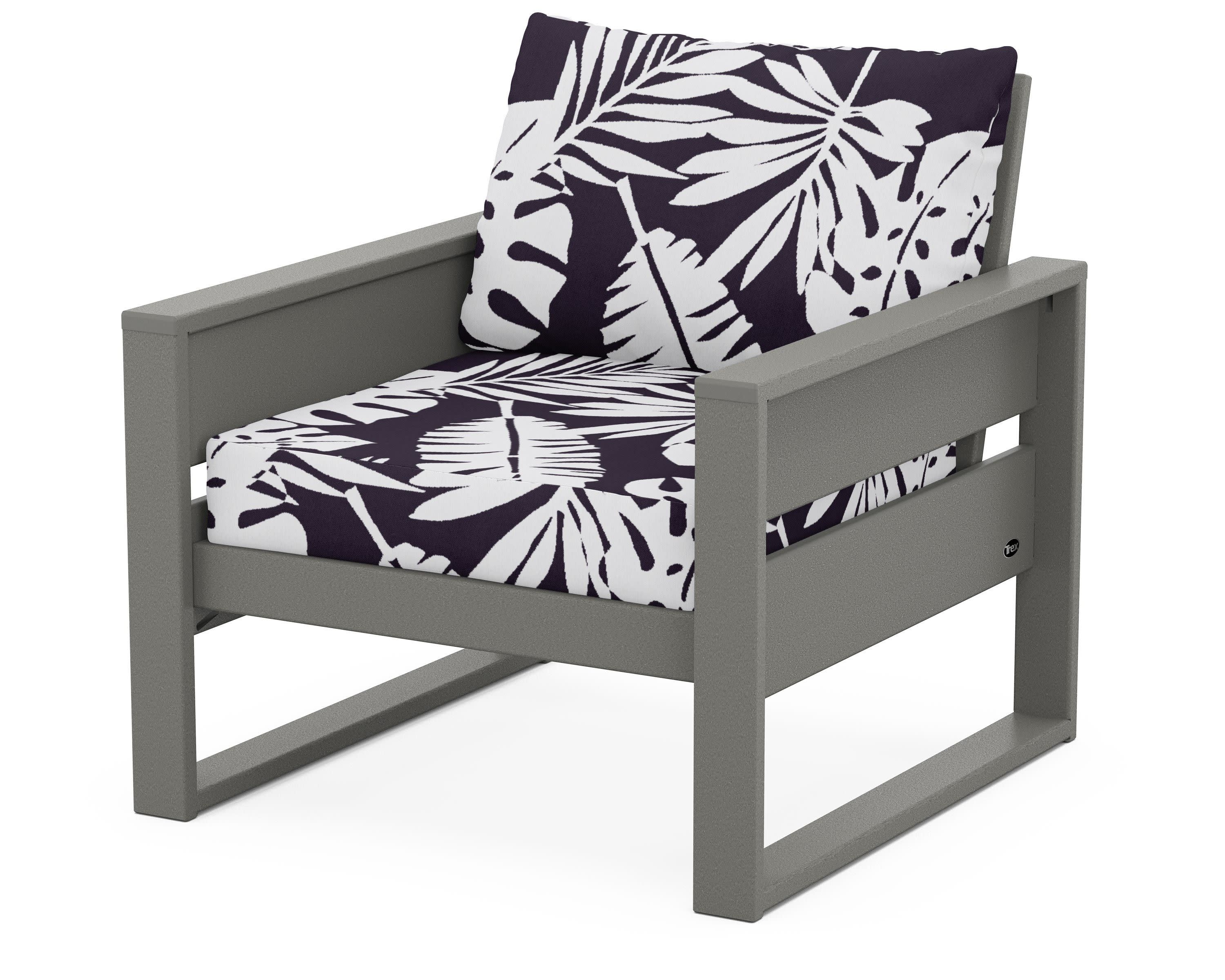 Eastport Club Chair in Stepping Stone / Leaf Navy