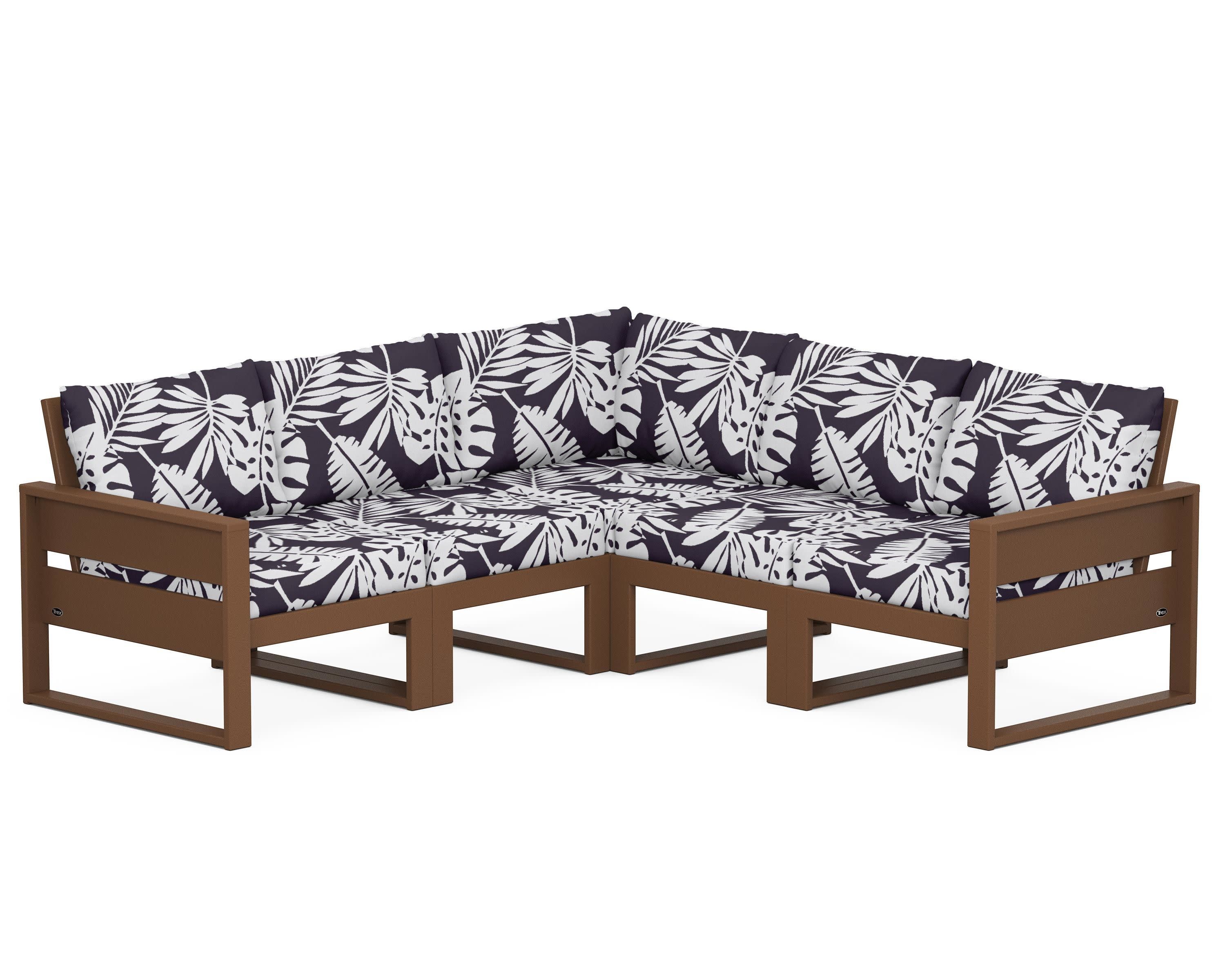 Eastport 5-Piece Sectional in Tree House / Leaf Navy