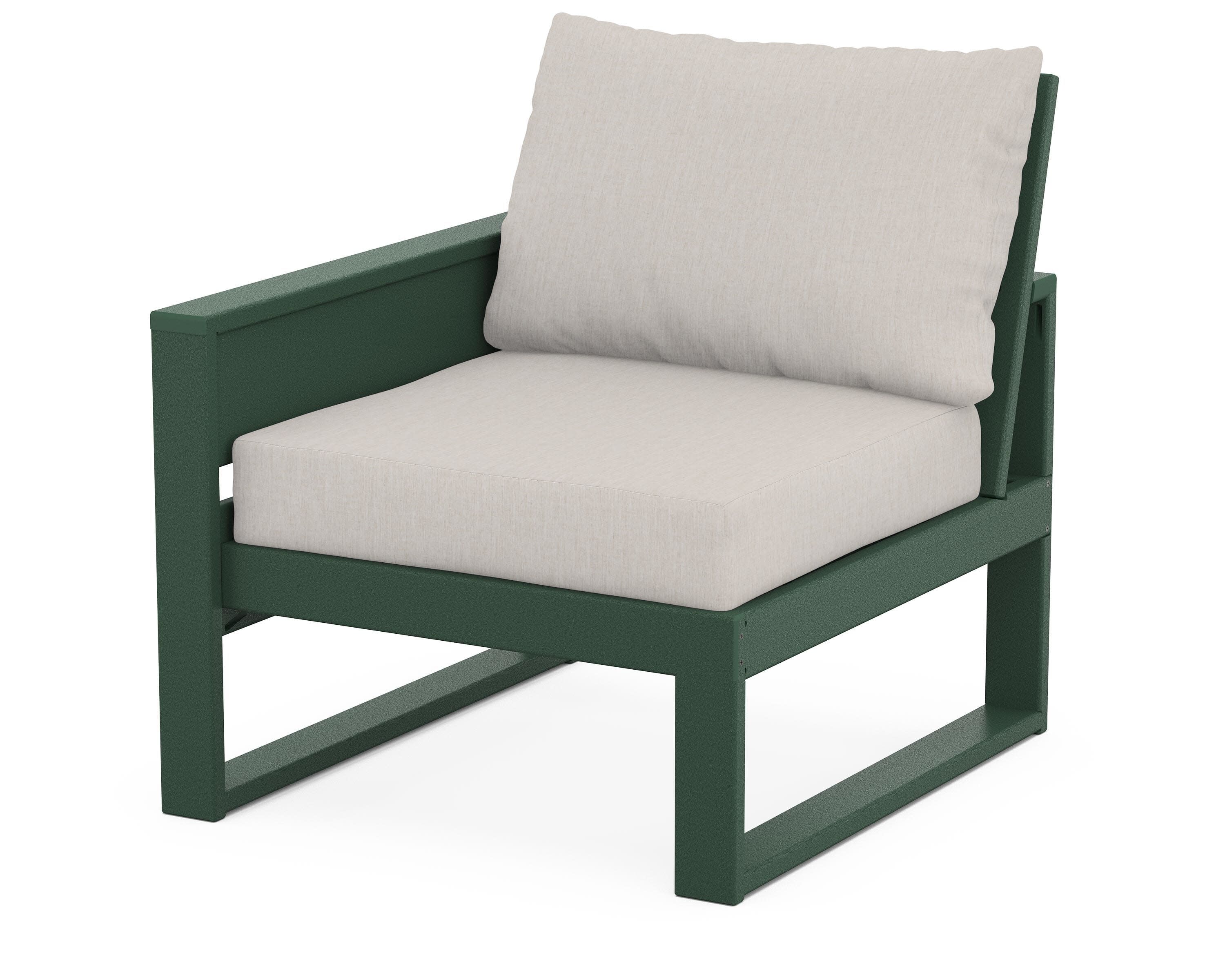 Eastport Modular Left Arm Chair in Rainforest Canopy / Cast Ash