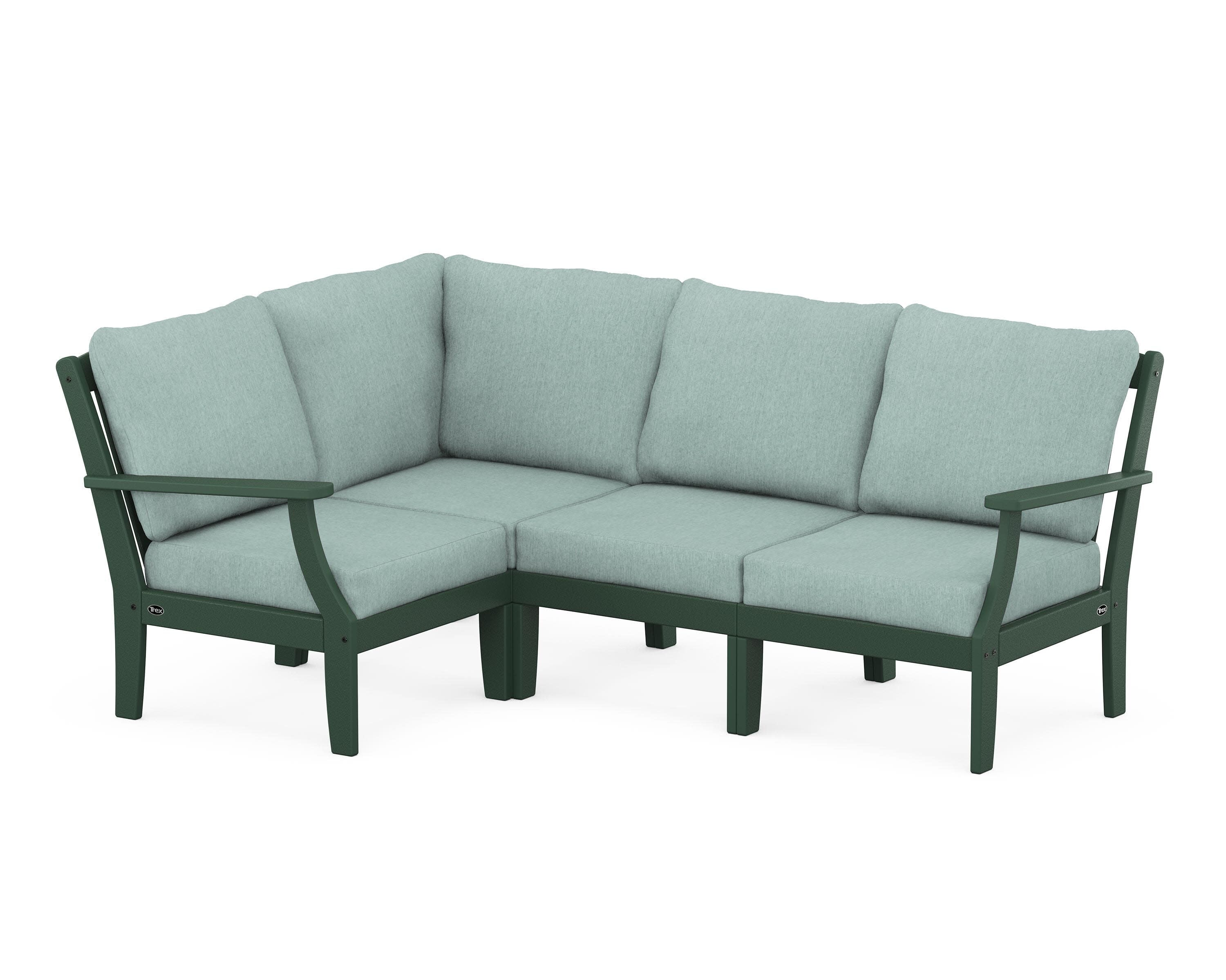 Yacht Club Modular 4-Piece Deep Seating Set in Rainforest Canopy / Glacier Spa
