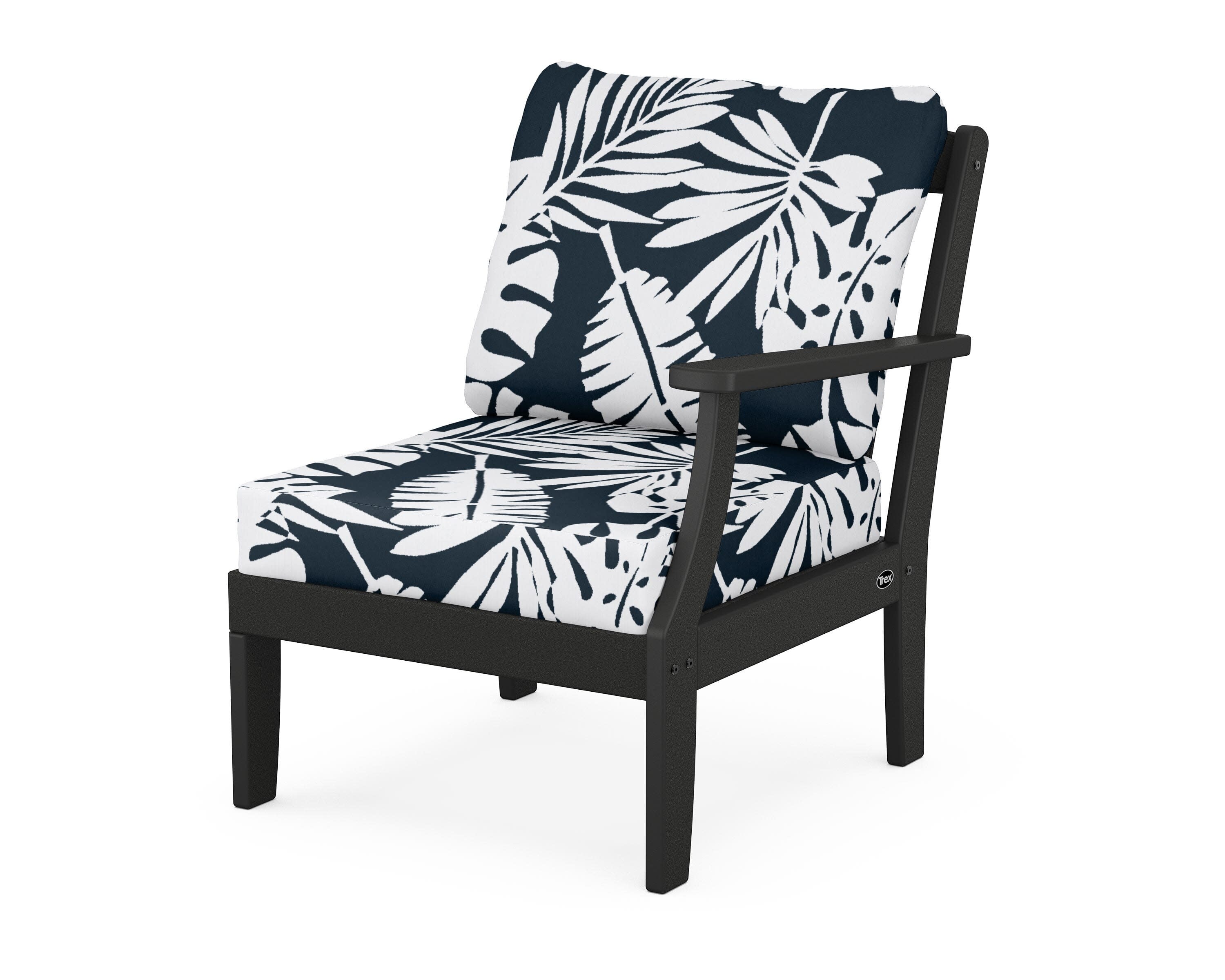 Yacht Club Modular Right Arm Chair in Charcoal Black / Leaf Marine Indigo