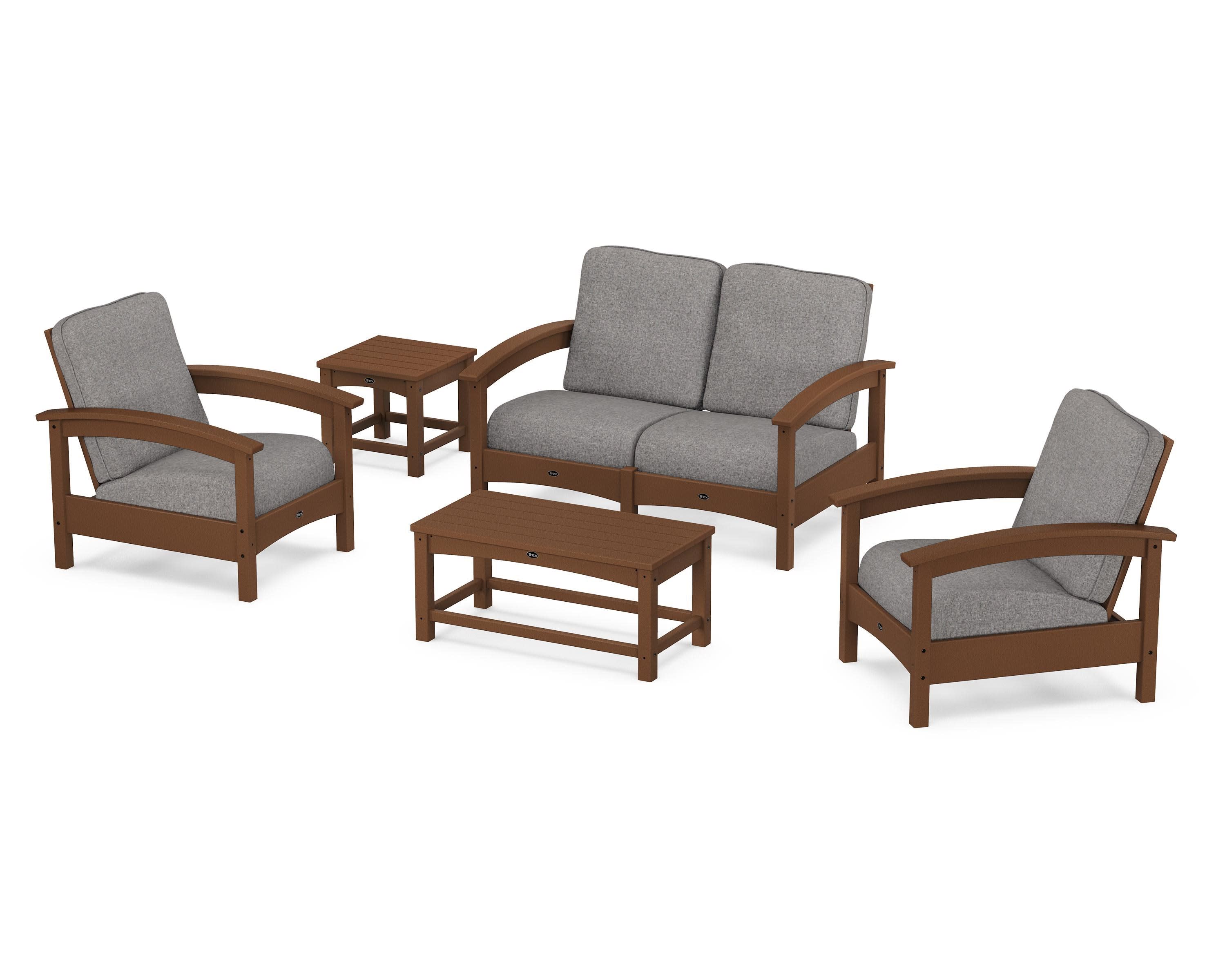 Rockport Club 6-Piece Deep Seating Conversation Set in Tree House / Grey Mist
