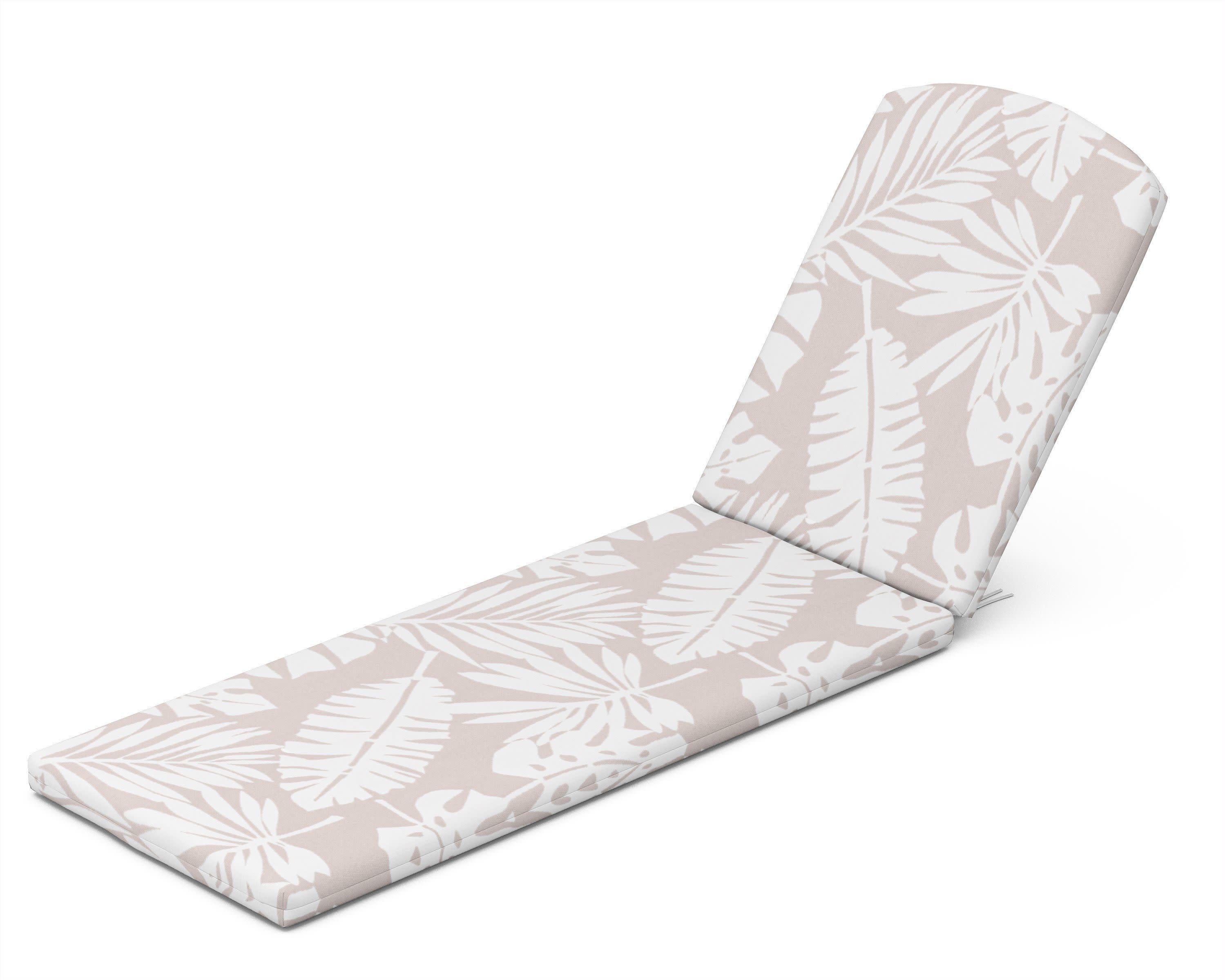 Chaise Cushion - 77"D x 21.25"W x 2.5"H in Leaf Dune Burlap