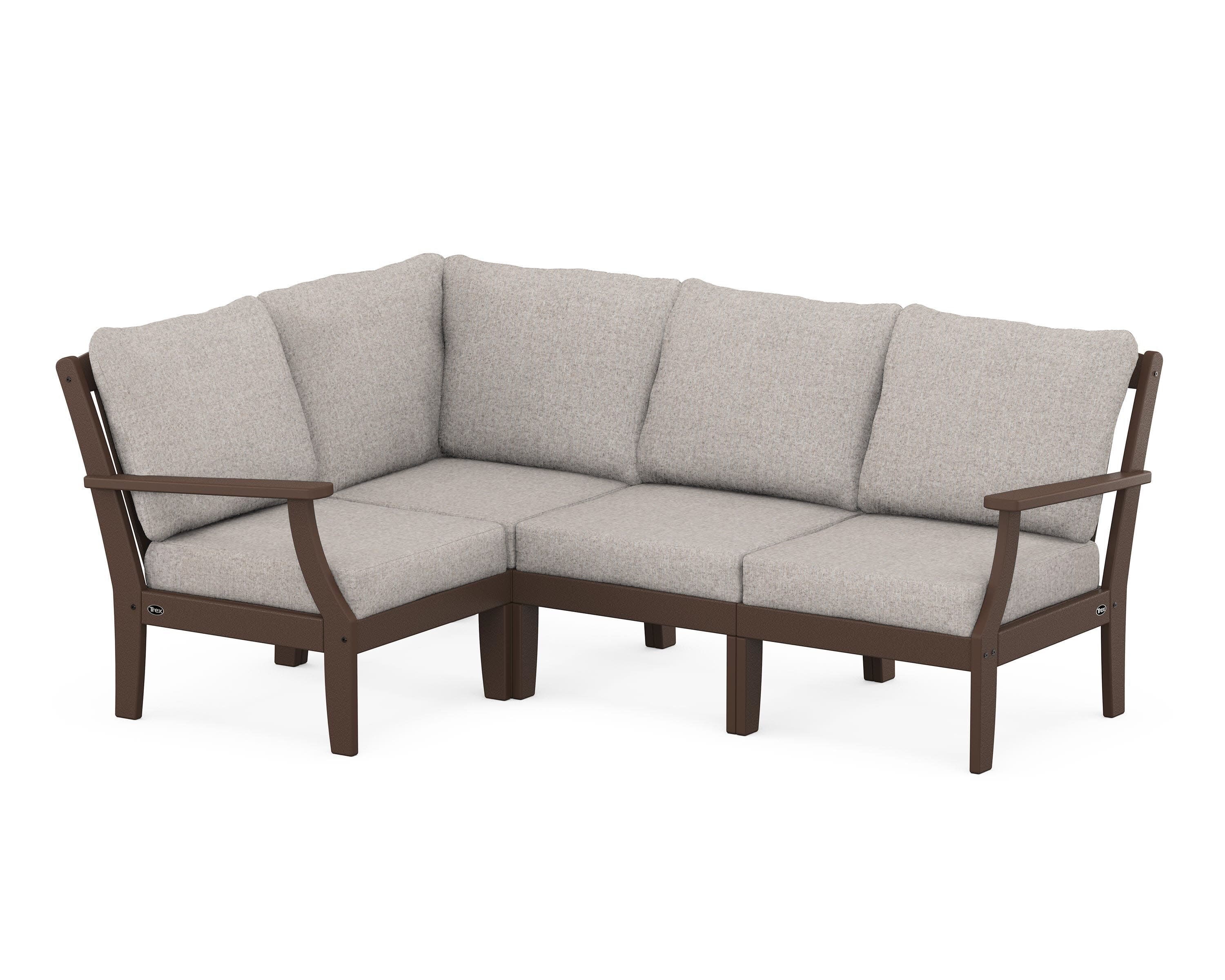 Yacht Club Modular 4-Piece Deep Seating Set in Vintage Lantern / Weathered Tweed