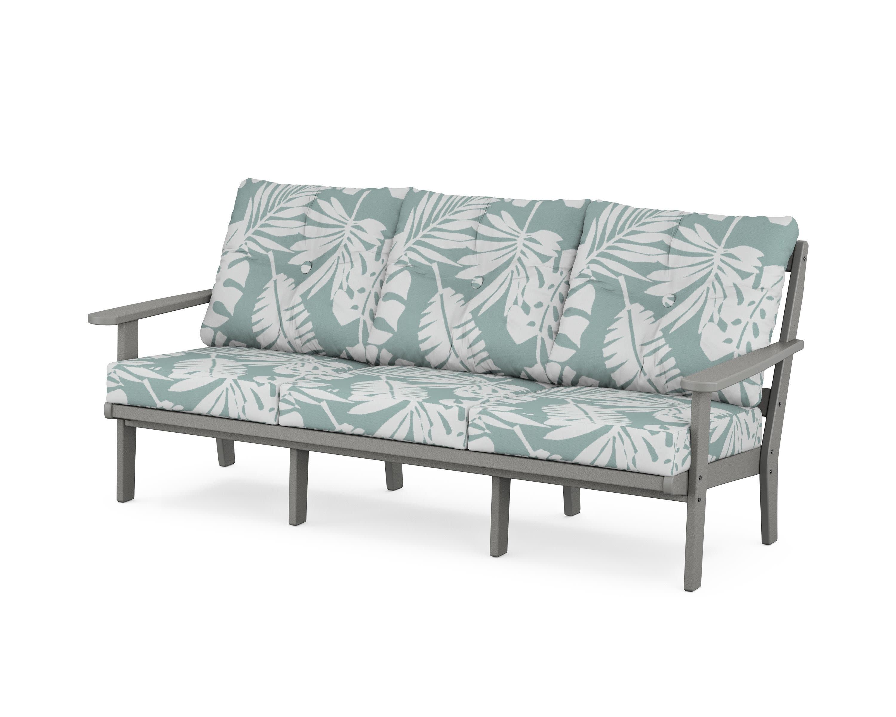 Cape Cod Deep Seating Sofa in Stepping Stone / Leaf Glacier Spa