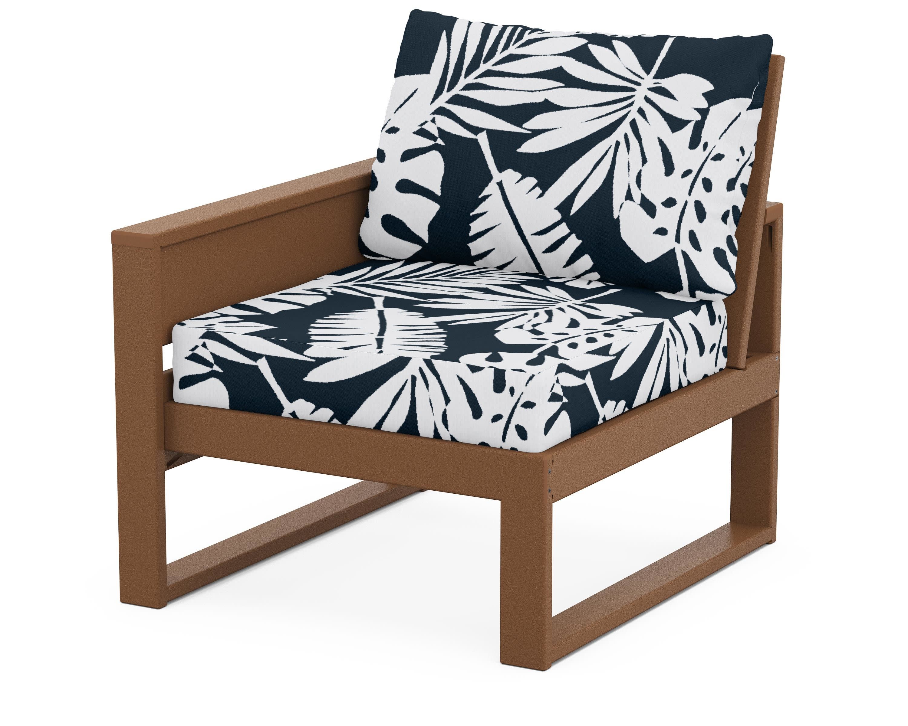 Eastport Modular Left Arm Chair in Tree House / Leaf Marine Indigo