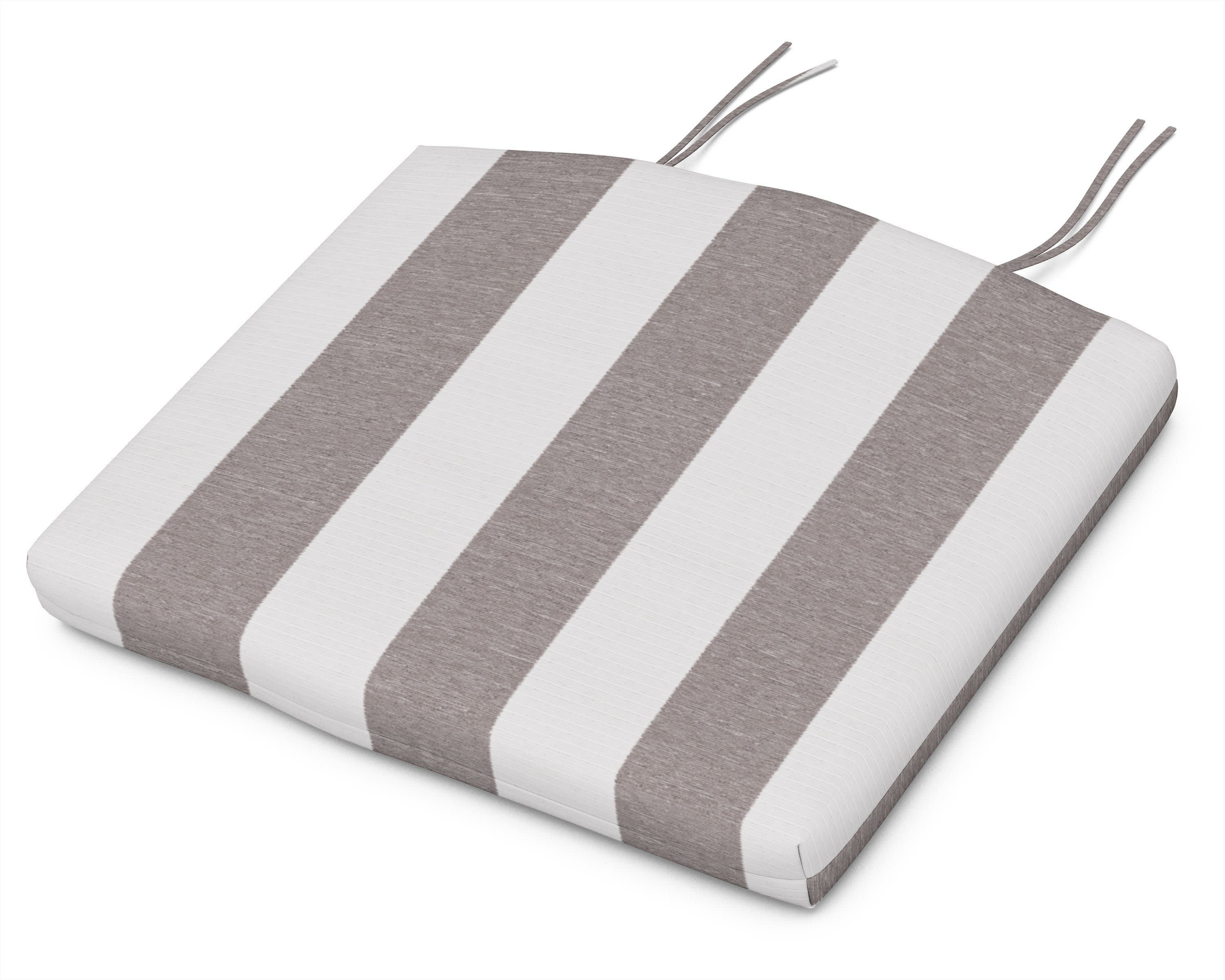 Seat Cushion - 18"D x 22"W x 2.5"H in Cabana Stripe Grey Mist