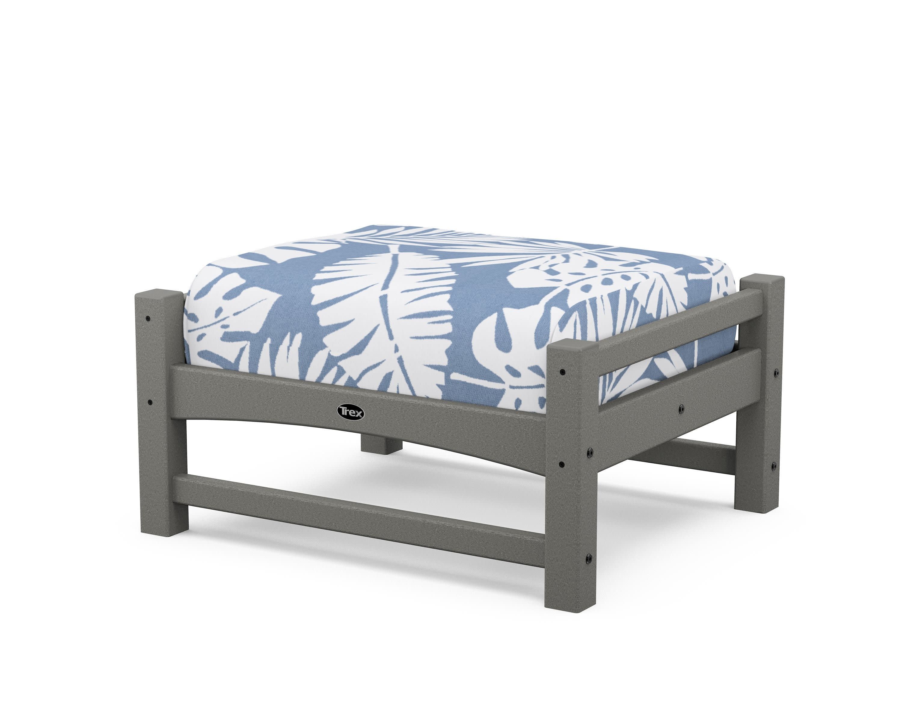 Rockport Club Ottoman in Stepping Stone / Leaf Sky Blue
