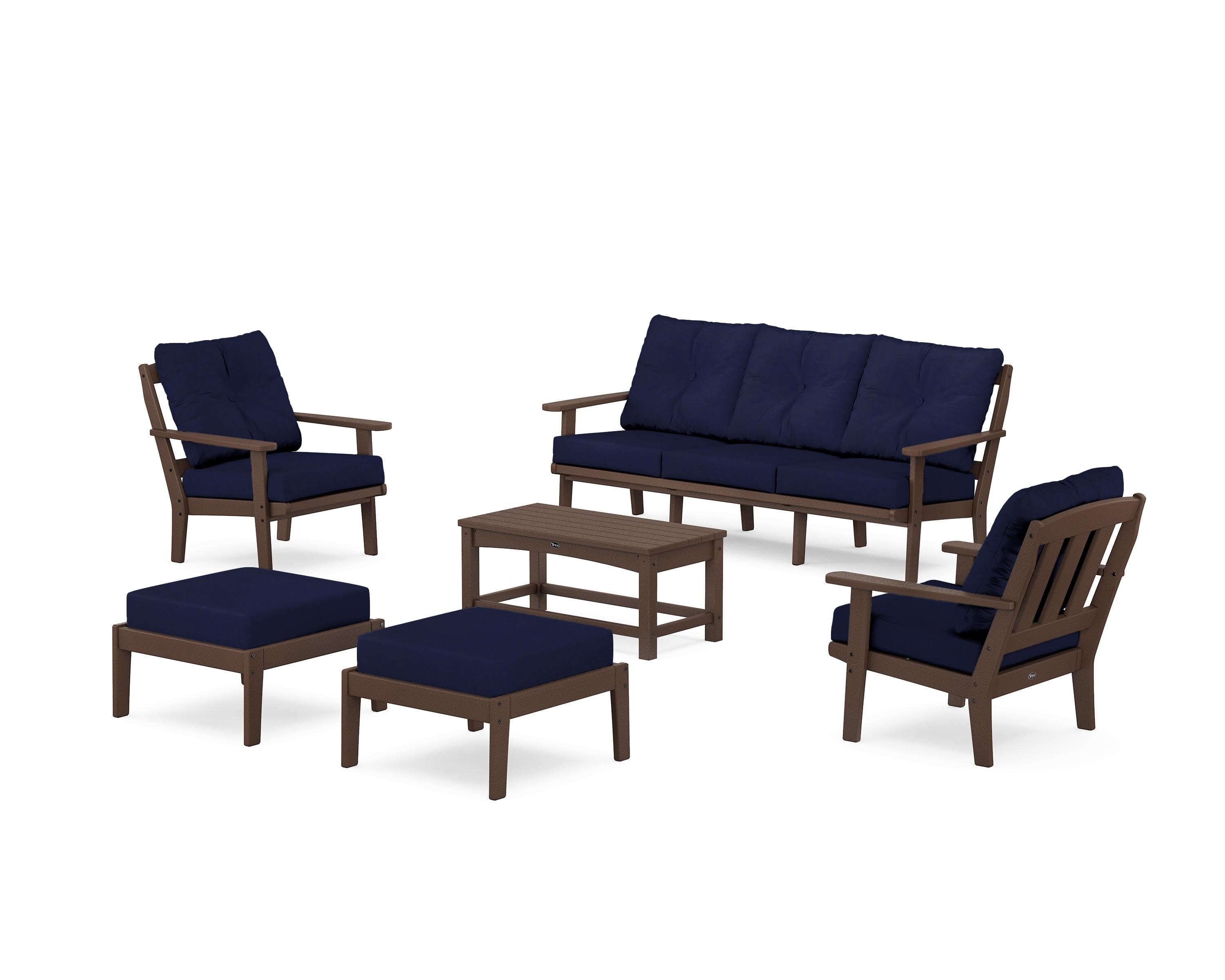 Cape Cod 6-Piece Lounge Sofa Set in Vintage Lantern / Navy