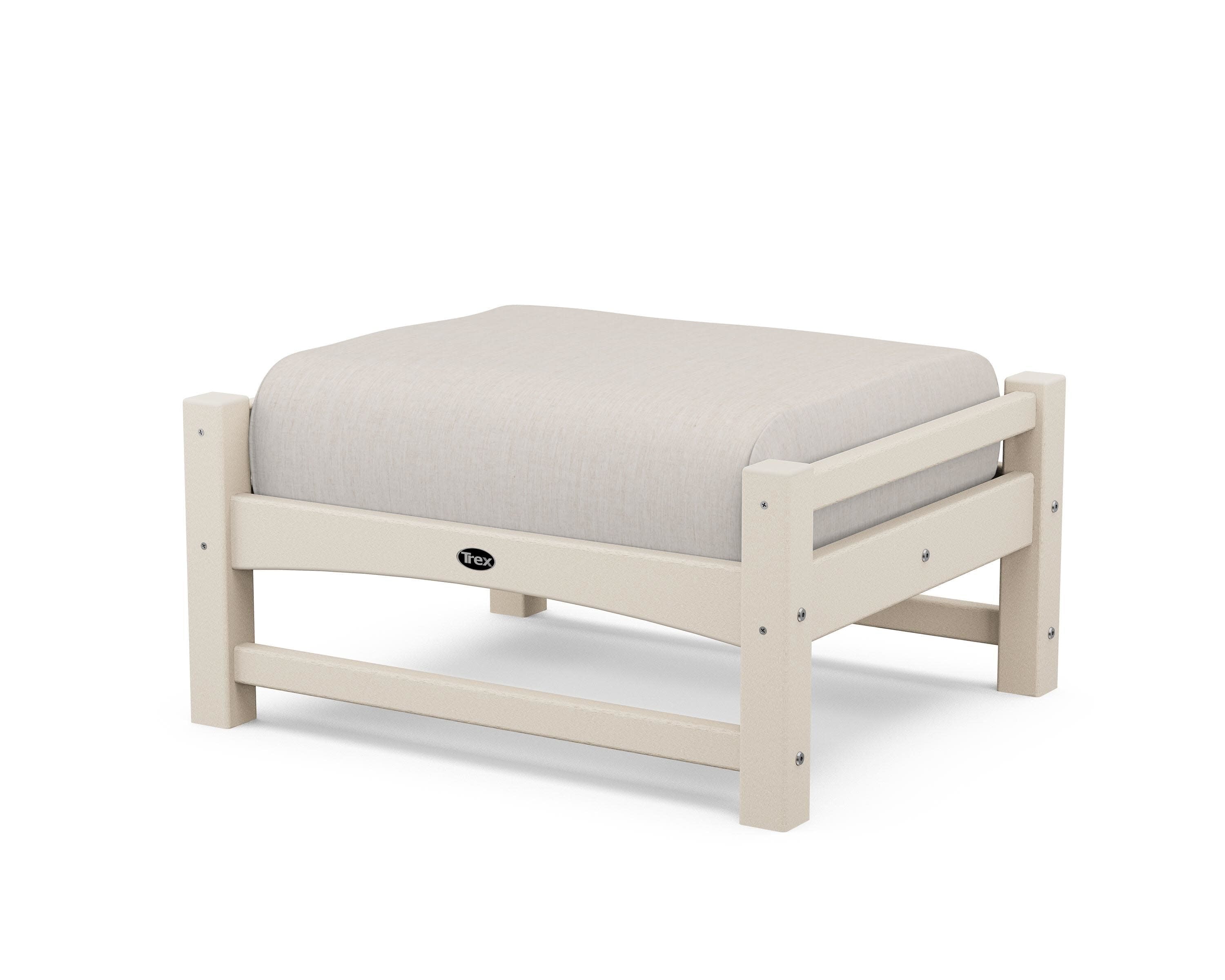 Rockport Club Ottoman in Sand Castle / Cast Ash