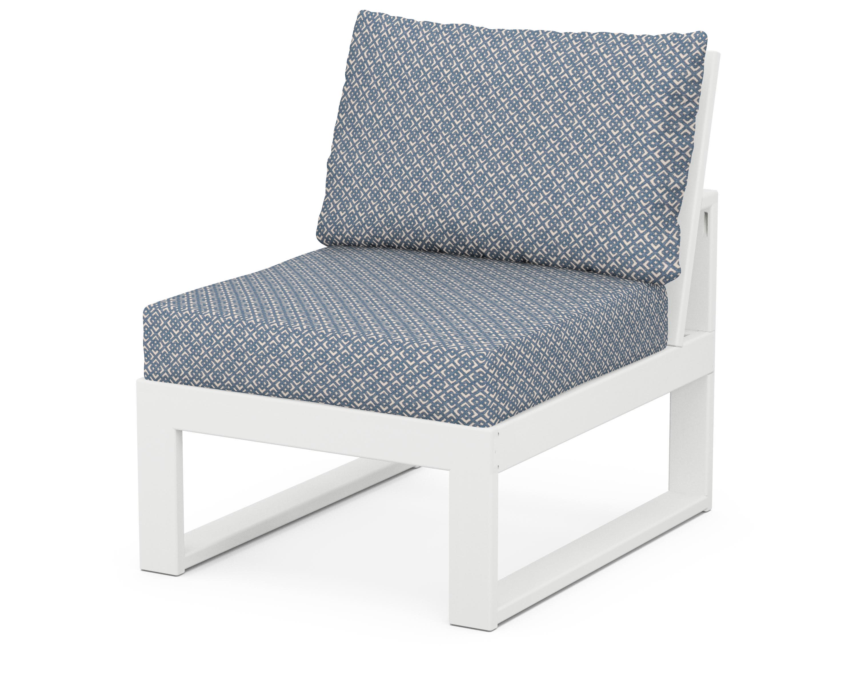 Modular Armless Chair in White / Hopscotch
