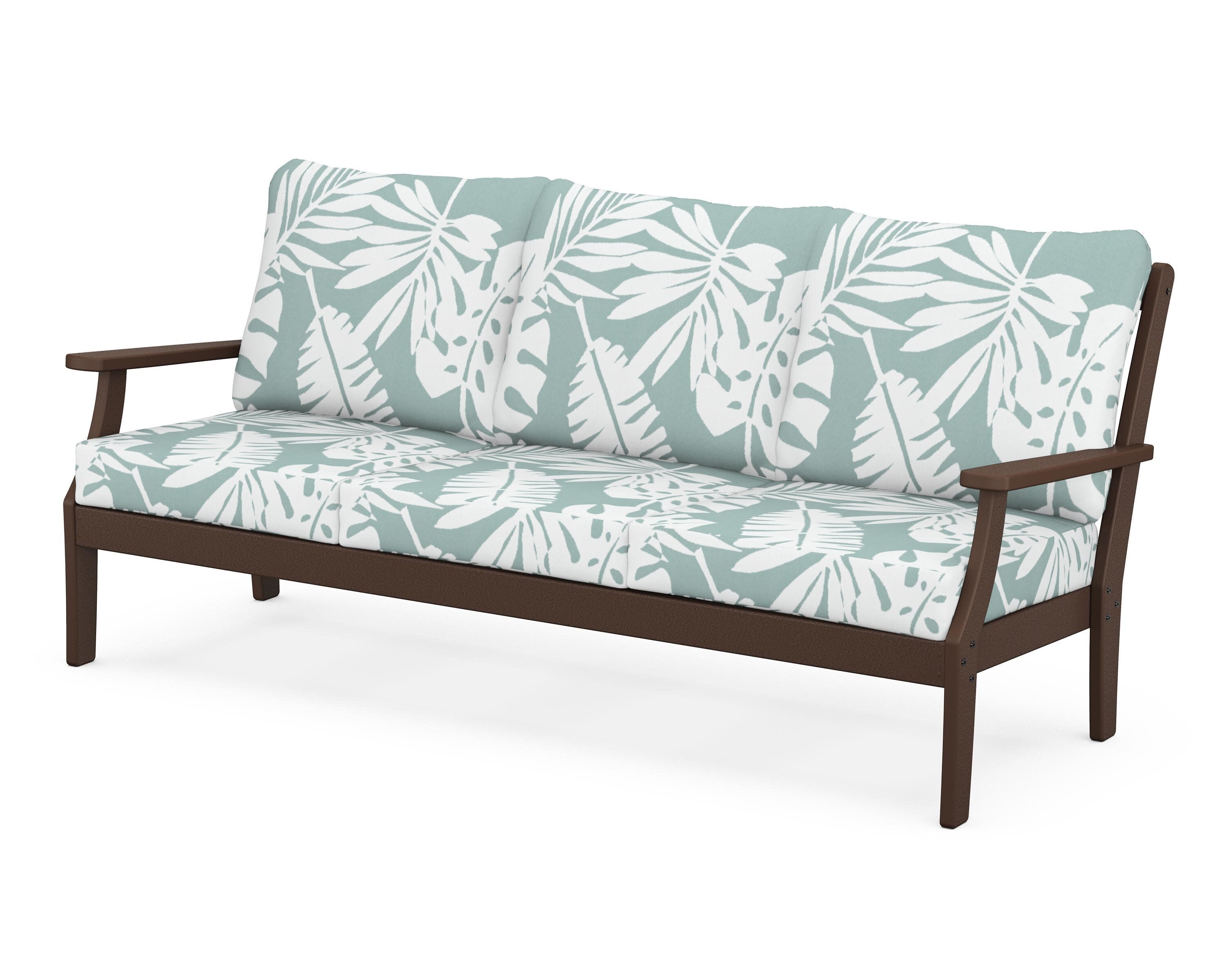 Yacht Club Deep Seating Sofa in Vintage Lantern / Leaf Glacier Spa