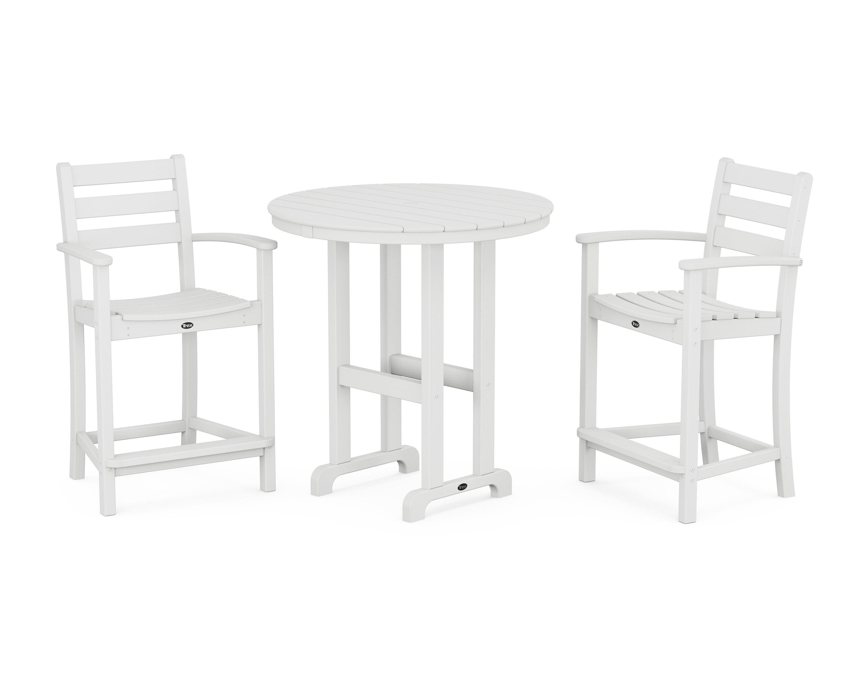Monterey Bay 3-Piece Arm Chair Counter Set in Classic White