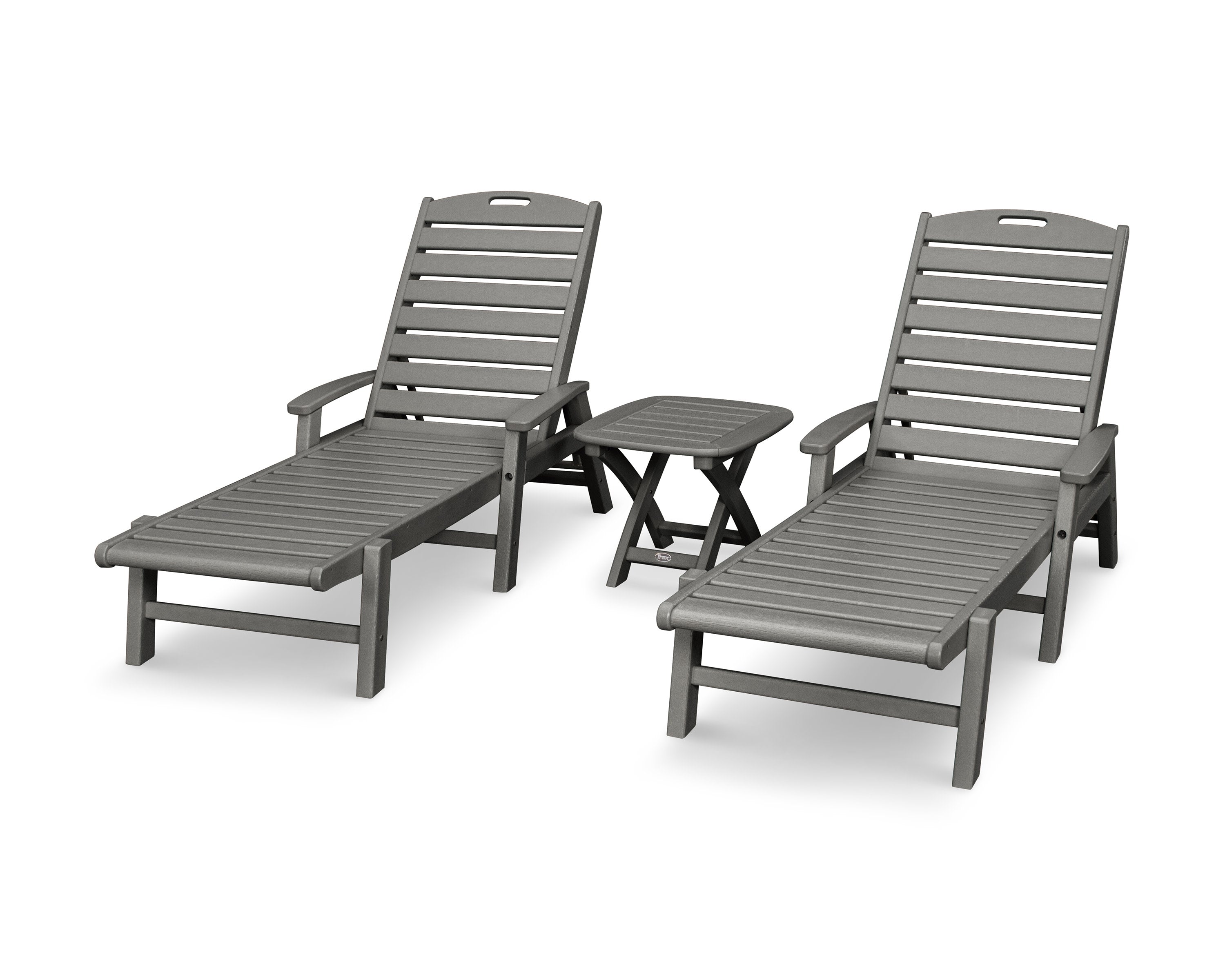 Yacht Club 3-Piece Chaise Set in Stepping Stone