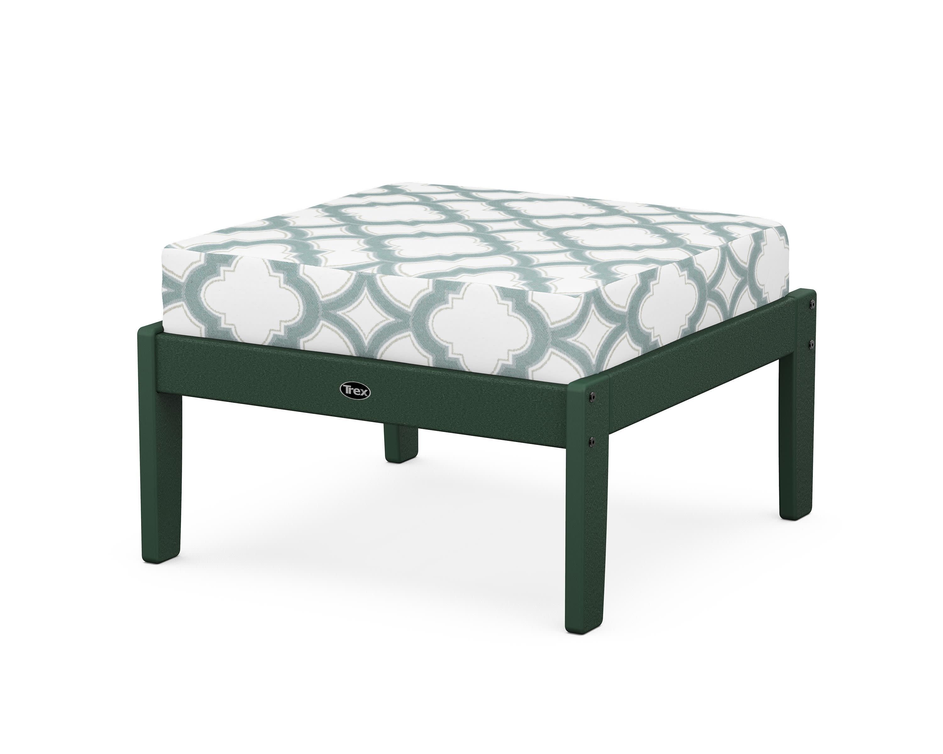 Yacht Club Deep Seating Ottoman in Rainforest Canopy / Trellis Glacier Spa