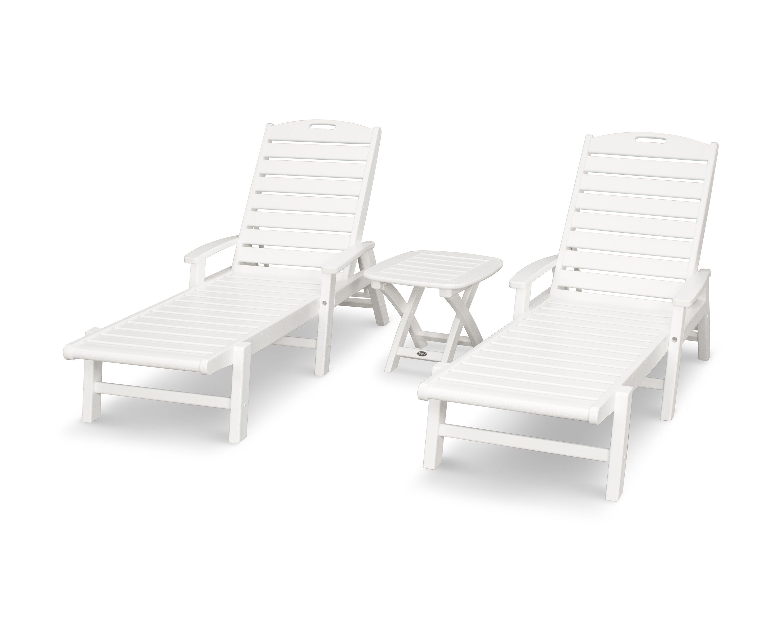 Yacht Club 3-Piece Chaise Set in Classic White