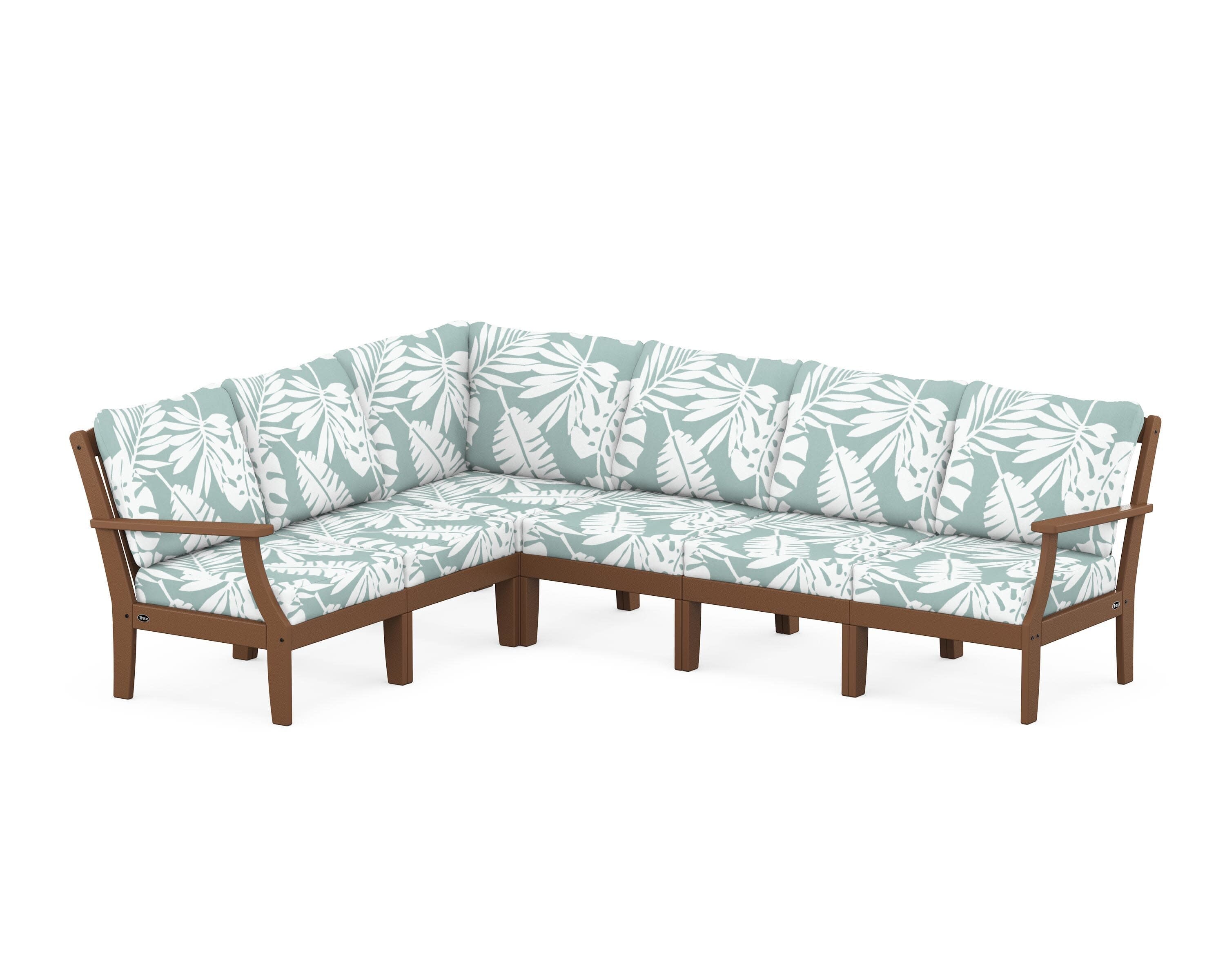 Yacht Club Modular 6-Piece Deep Seating Set in Tree House / Leaf Glacier Spa
