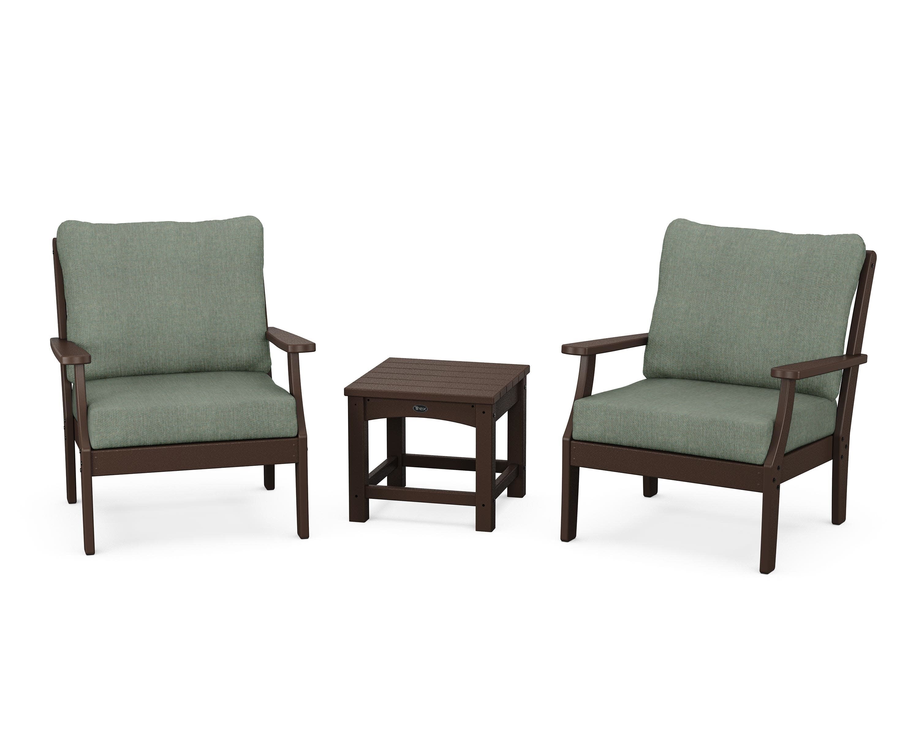 Yacht Club 3-Piece Deep Seating Set in Vintage Lantern / Cast Sage